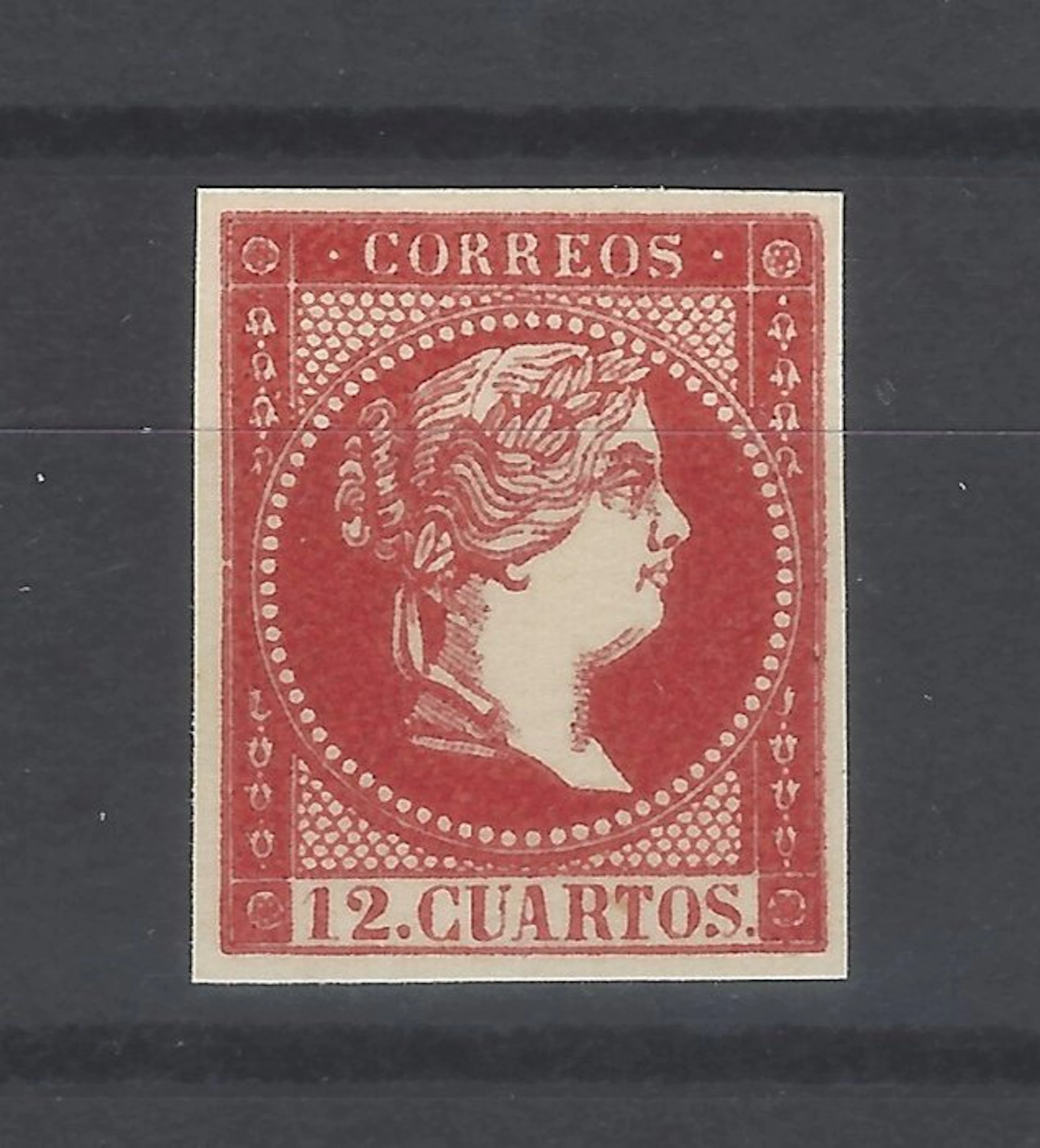 Spain 1855 - Not issued Elizabeth II - color change - Edifil nº NE 1ccb