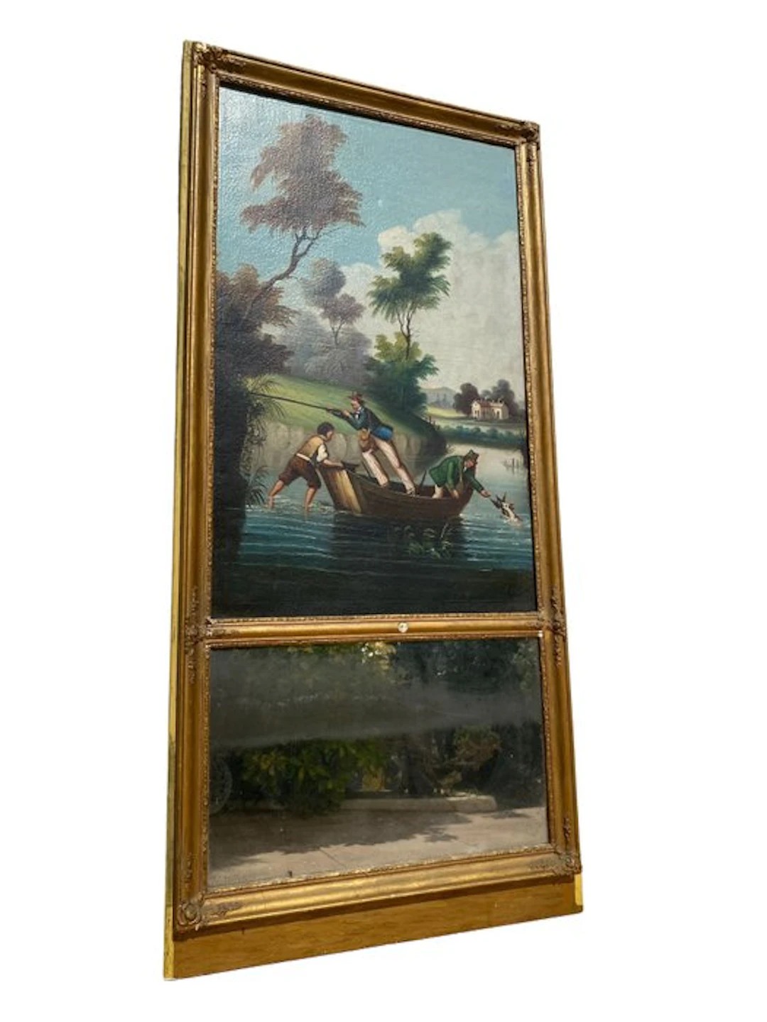 Mirror - Wood, gold leaf - Trumeau - Height 140 cm