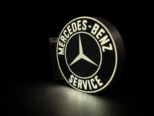 Mercedes-Benz - Artigianale - Hanging lamp - Bifacial - ABS - neon sign