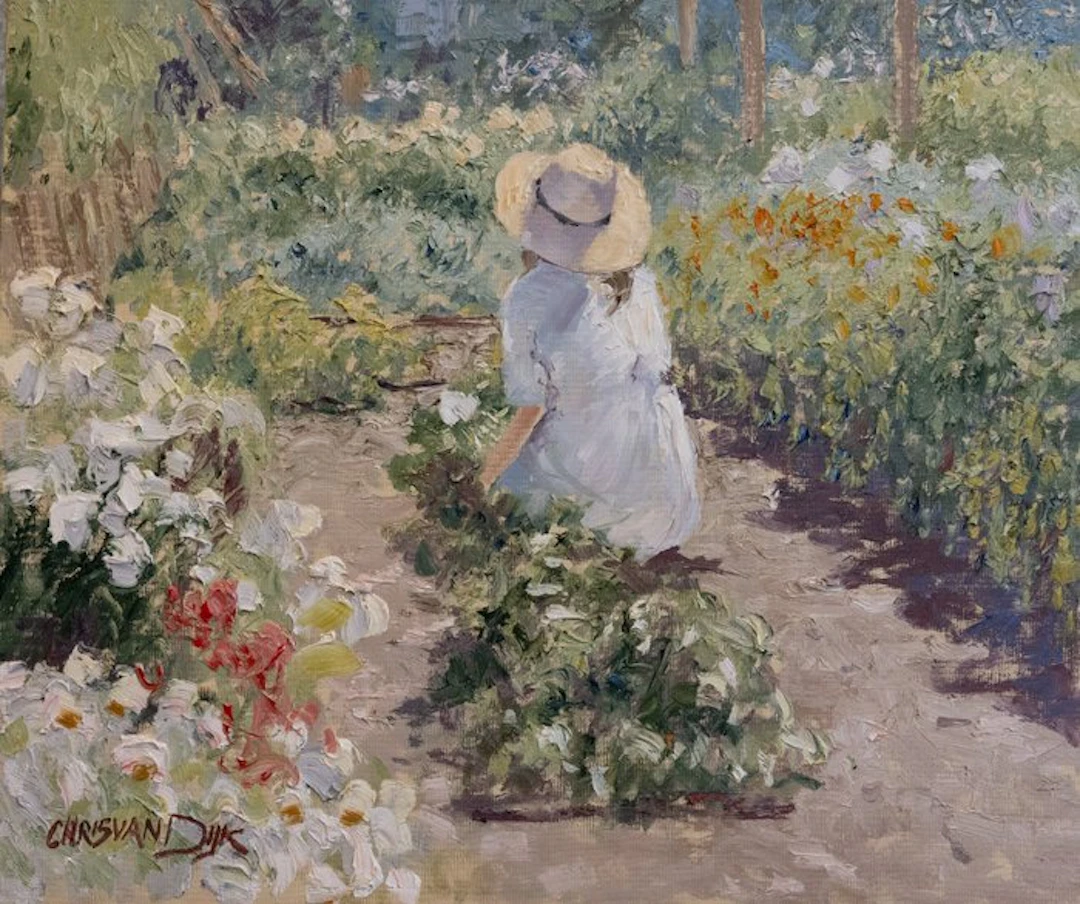 Chris van Dijk (1952) Impressionist - " Une chaude journée d'été "