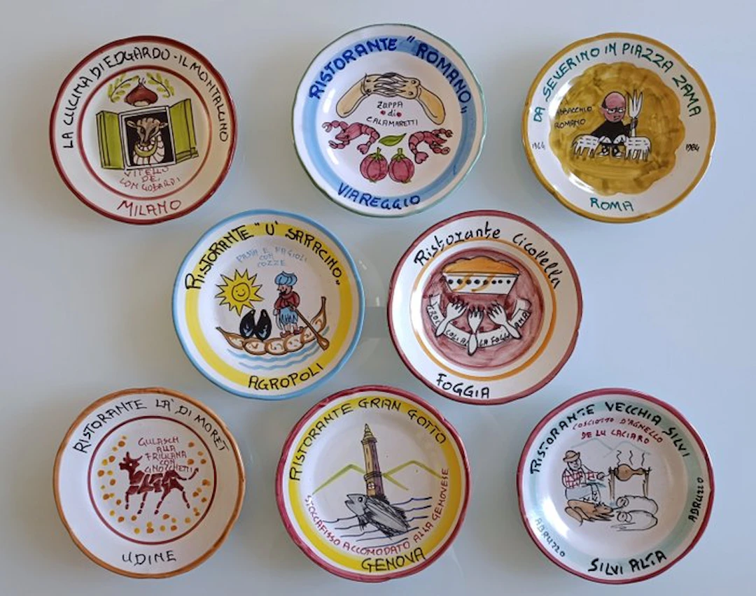 Solimene Vietri - Plate (8) - Ceramic - A fond memory.