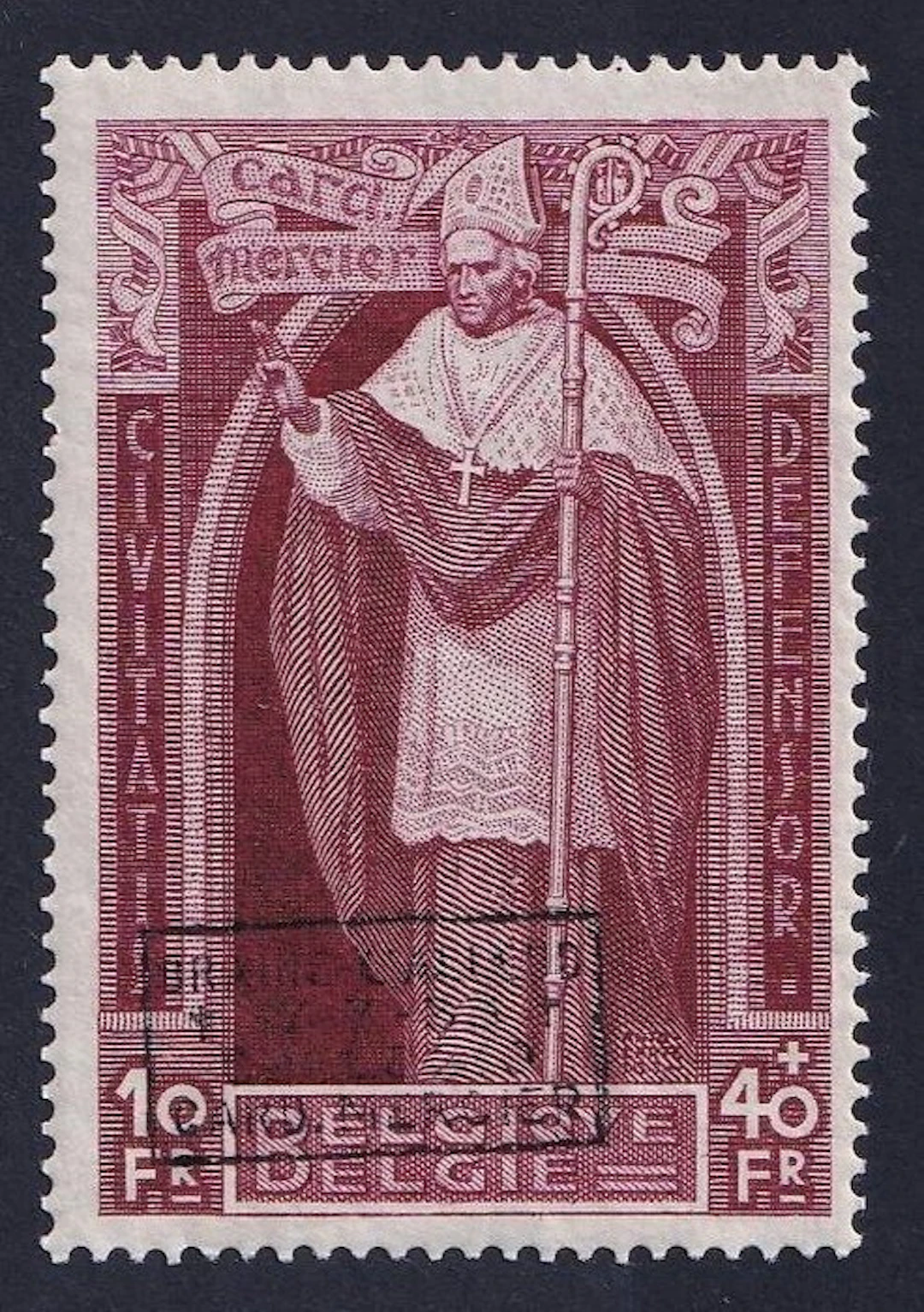 Belgium 1933 - 10F+40F with imprint "BRAINE-L'ALLEUD 17-7-33 COLLEGIO CARD