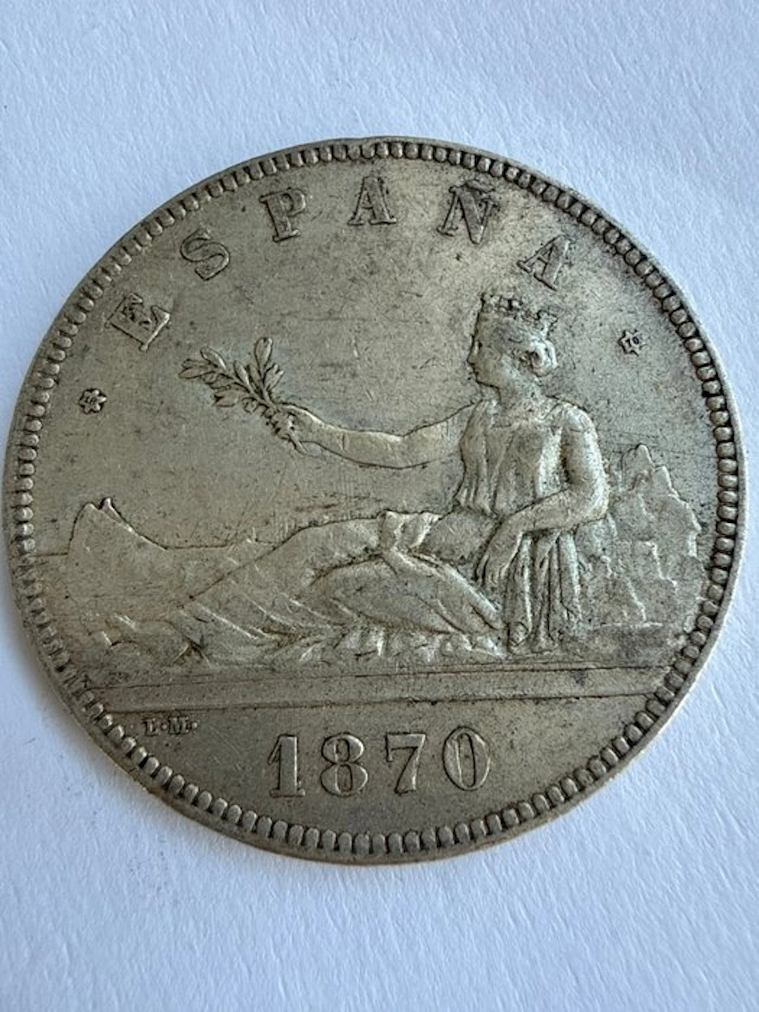 Spain. 5 Pesetas 1870*70 SNM (No reserve price)