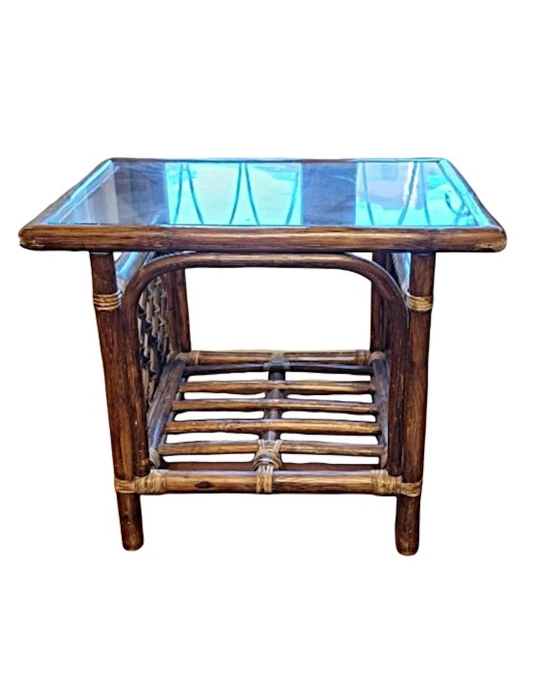 Coffee table - Rattan, Glass - Rattan coffee table