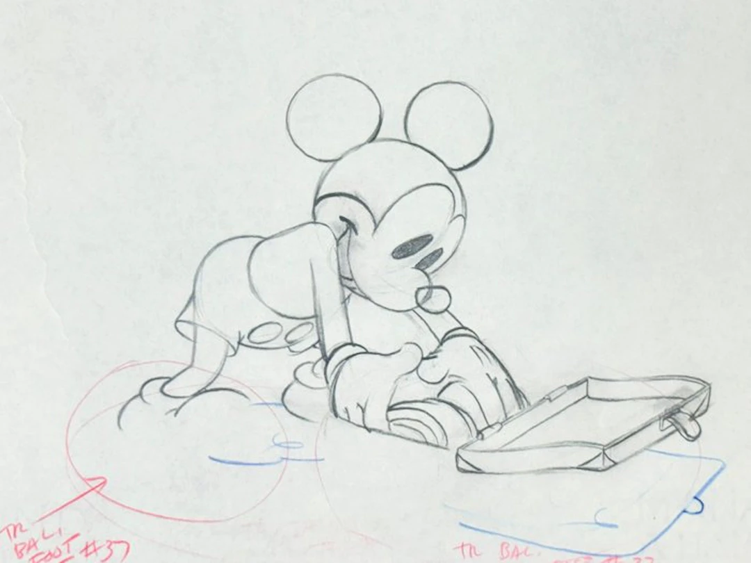 Walt Disney - Mickey Mouse Production Drawing (1939) - Society Dog Show
