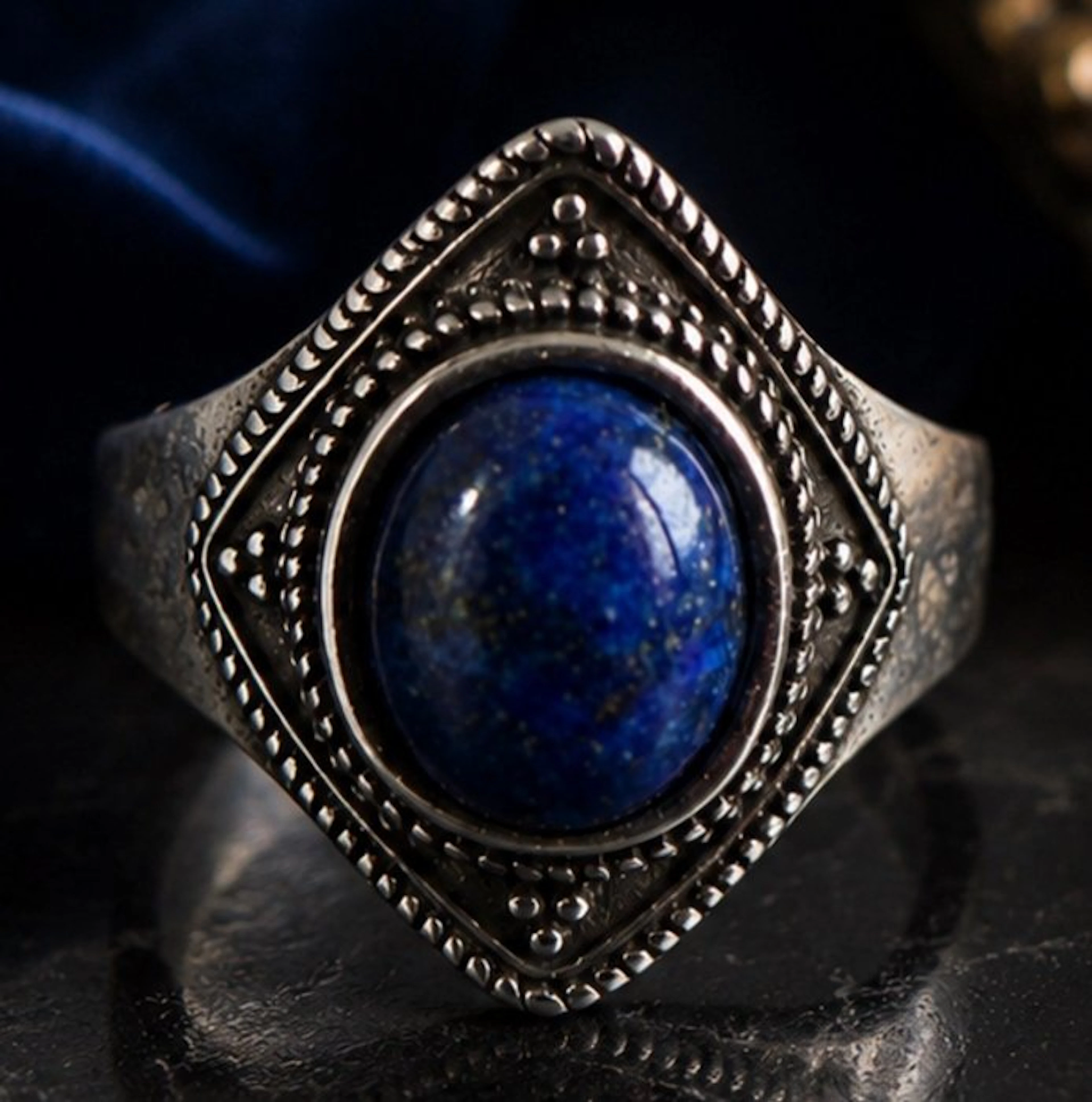 Vintage Templarium Sterling Silver 925 Lapis Lazuli Ring - Ring