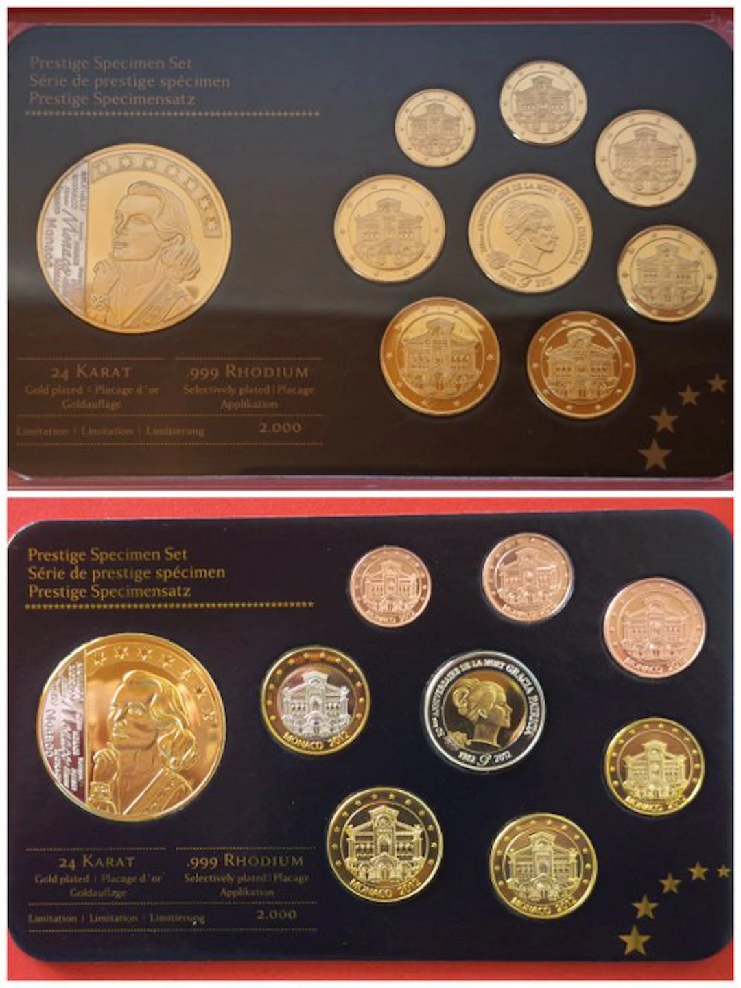Monaco. Probe Set 2012 "Grace Kelly" (2 sets) (No reserve price)