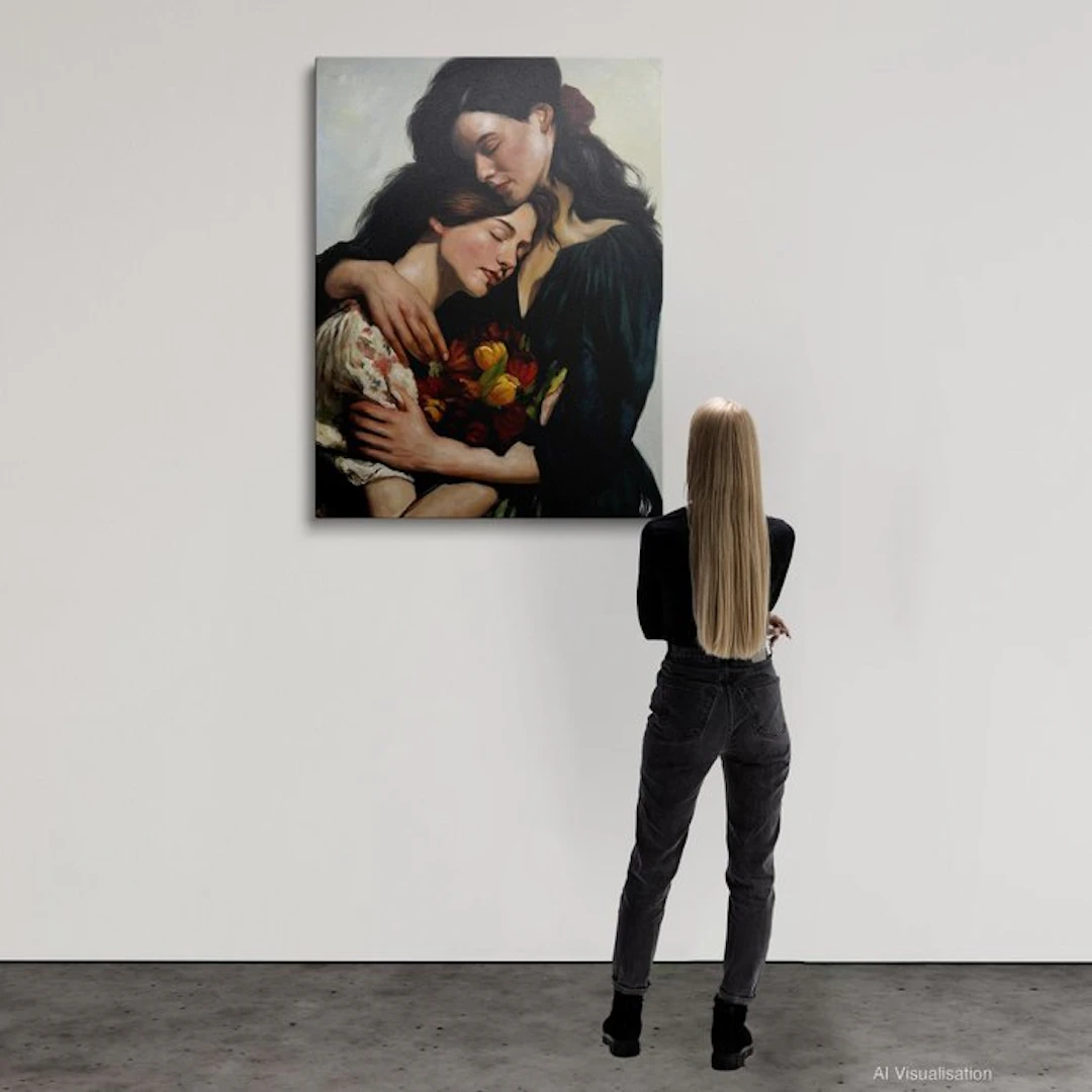Anne Dias (1985) - (100% Hand painted) - Embrace of the softest blossom