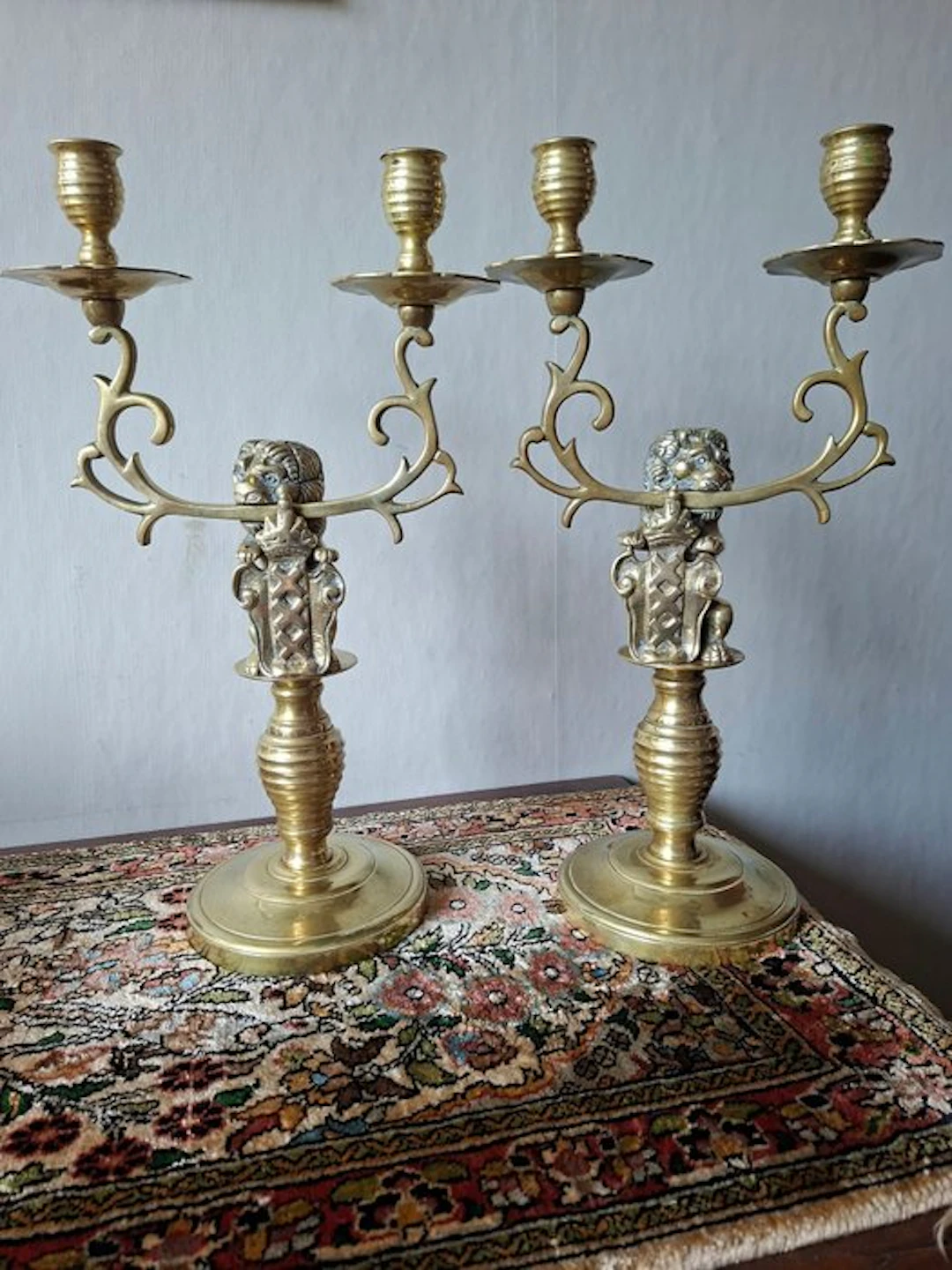 Candleholder (2) - Cast brass - Amsterdam candlesticks