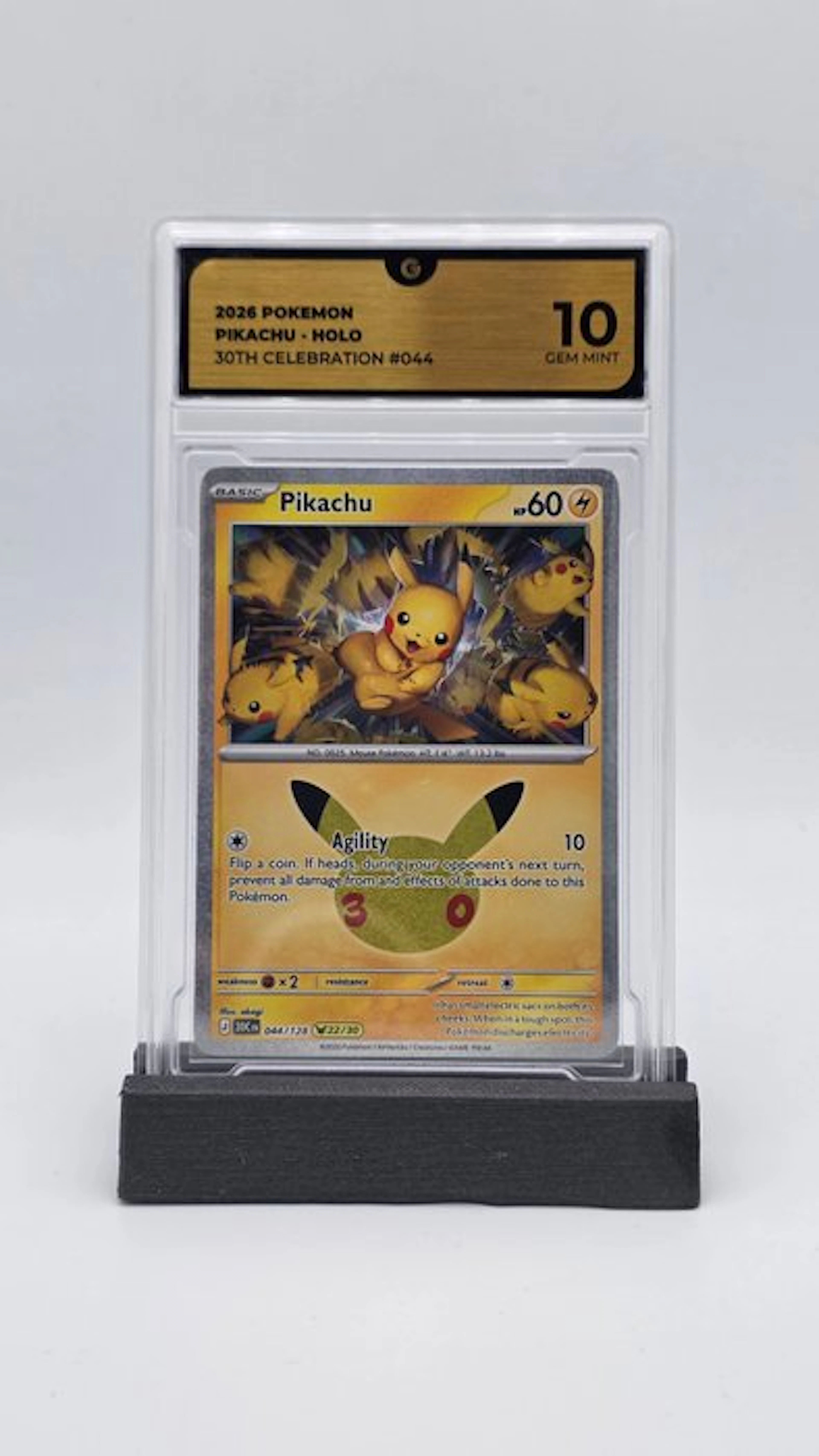 Pokémon - 1 Graded card - Pikachu 044 Holo - GG 10 - Mega Evolution