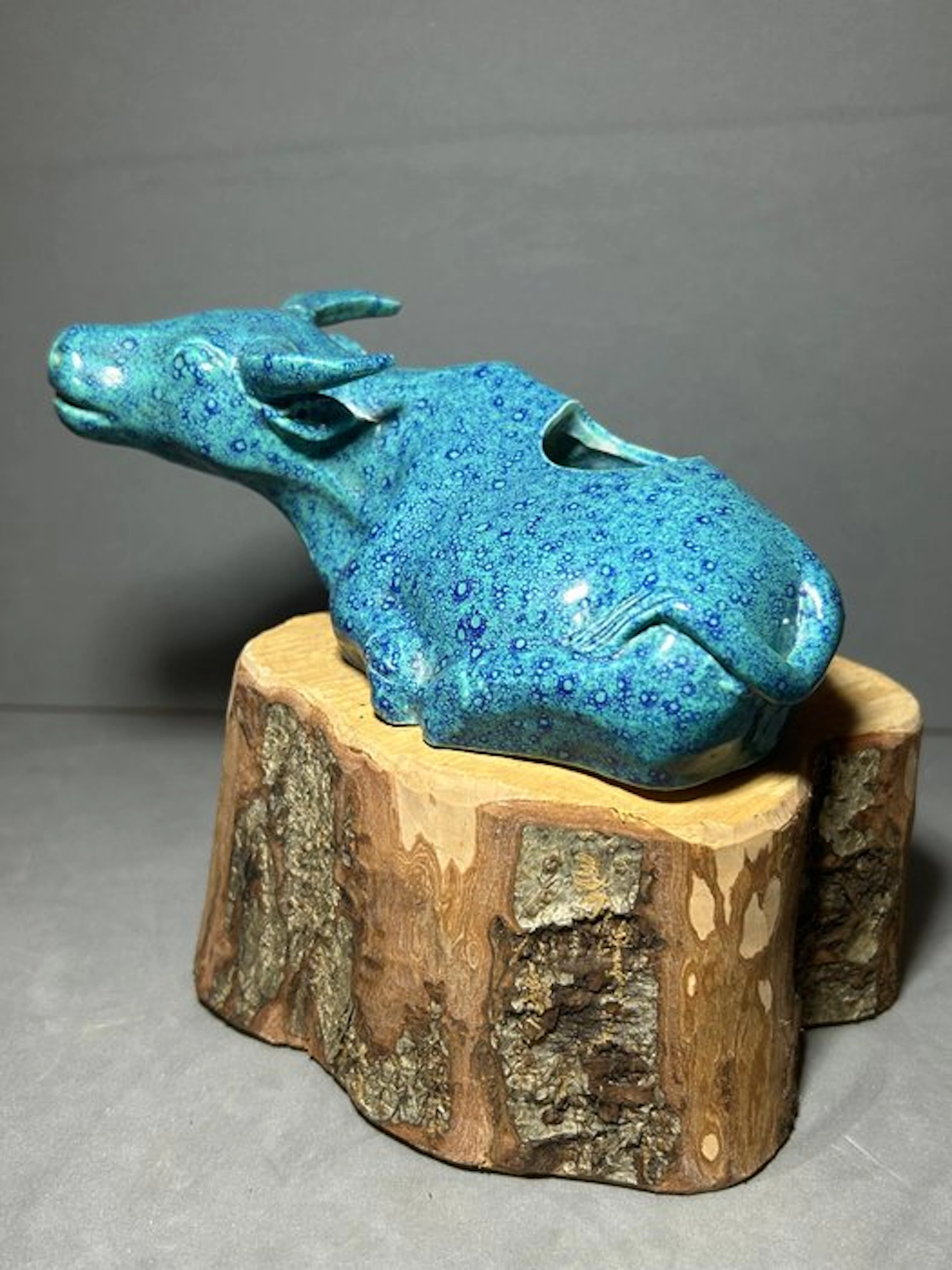 Lujun Glazed Reclining Ox Water Dropper (Scholar's Water...