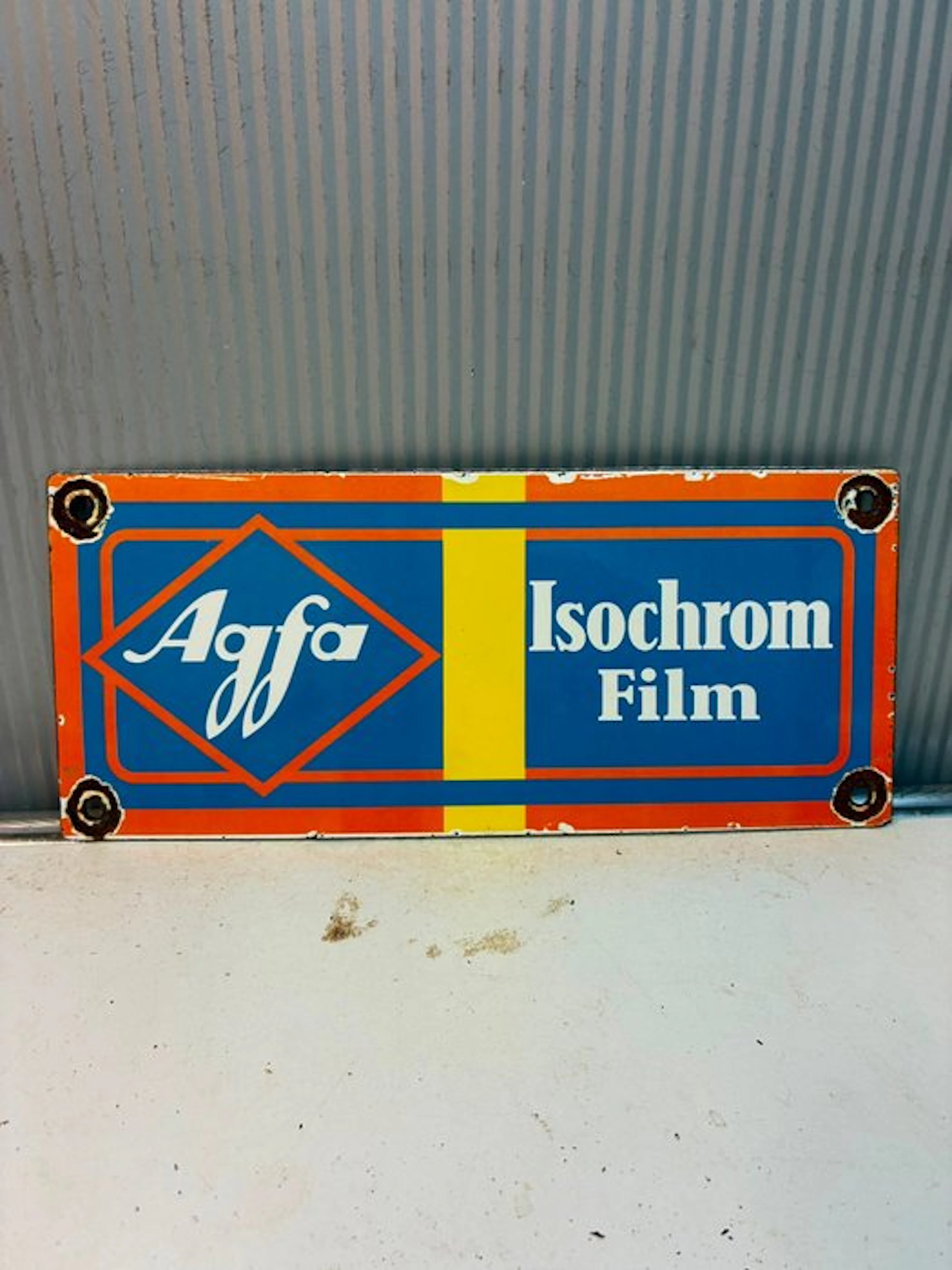 Afga Agfa Isochrom Film – Fotografie – Emaille Reclamebord Camera accessories