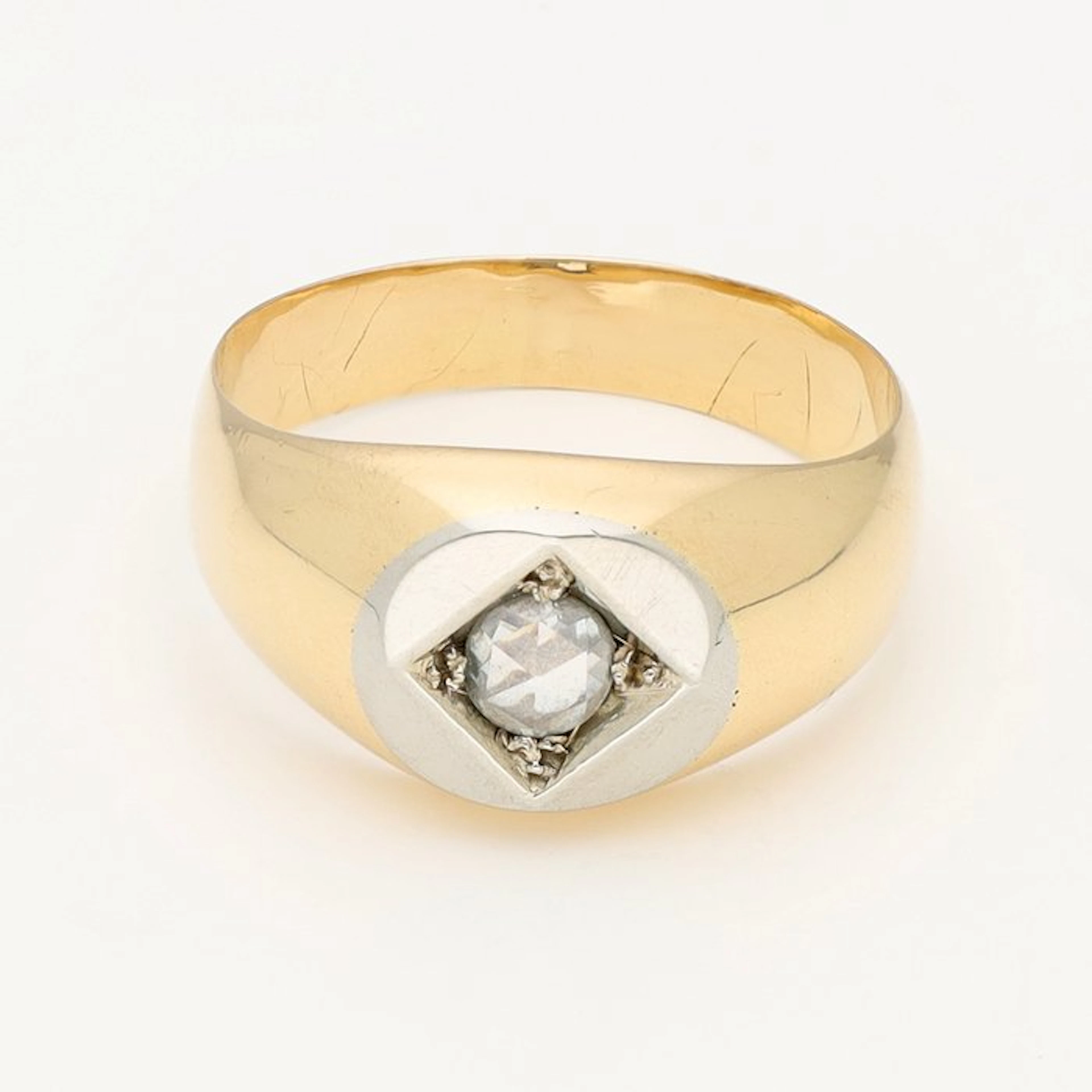 Ring - 18 kt. Yellow gold, White gold Diamond (Natural)