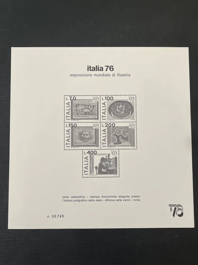 Italy 1976 - Italy 76 advertising mini-sheet