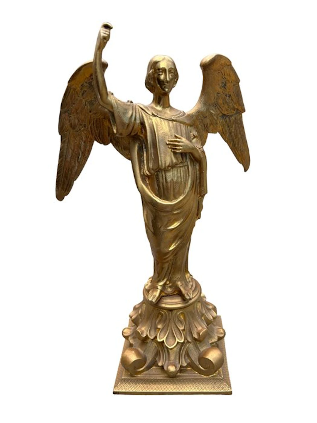 Sculpture, Bronzen engel met gespreide vleugels - 31 cm - Bronze