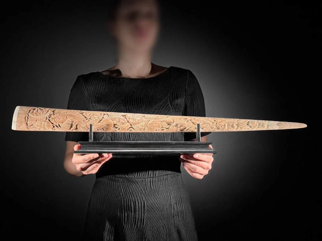 NO RESERVE PRICE - Large Carved Swordfish Rostrum...