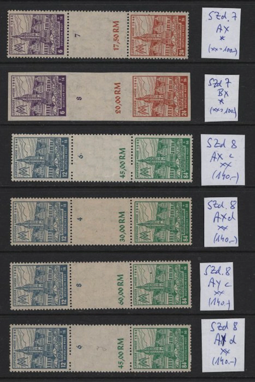 Allied Occupation - Germany (Soviet zone) 1946 - West Saxony, better reprints