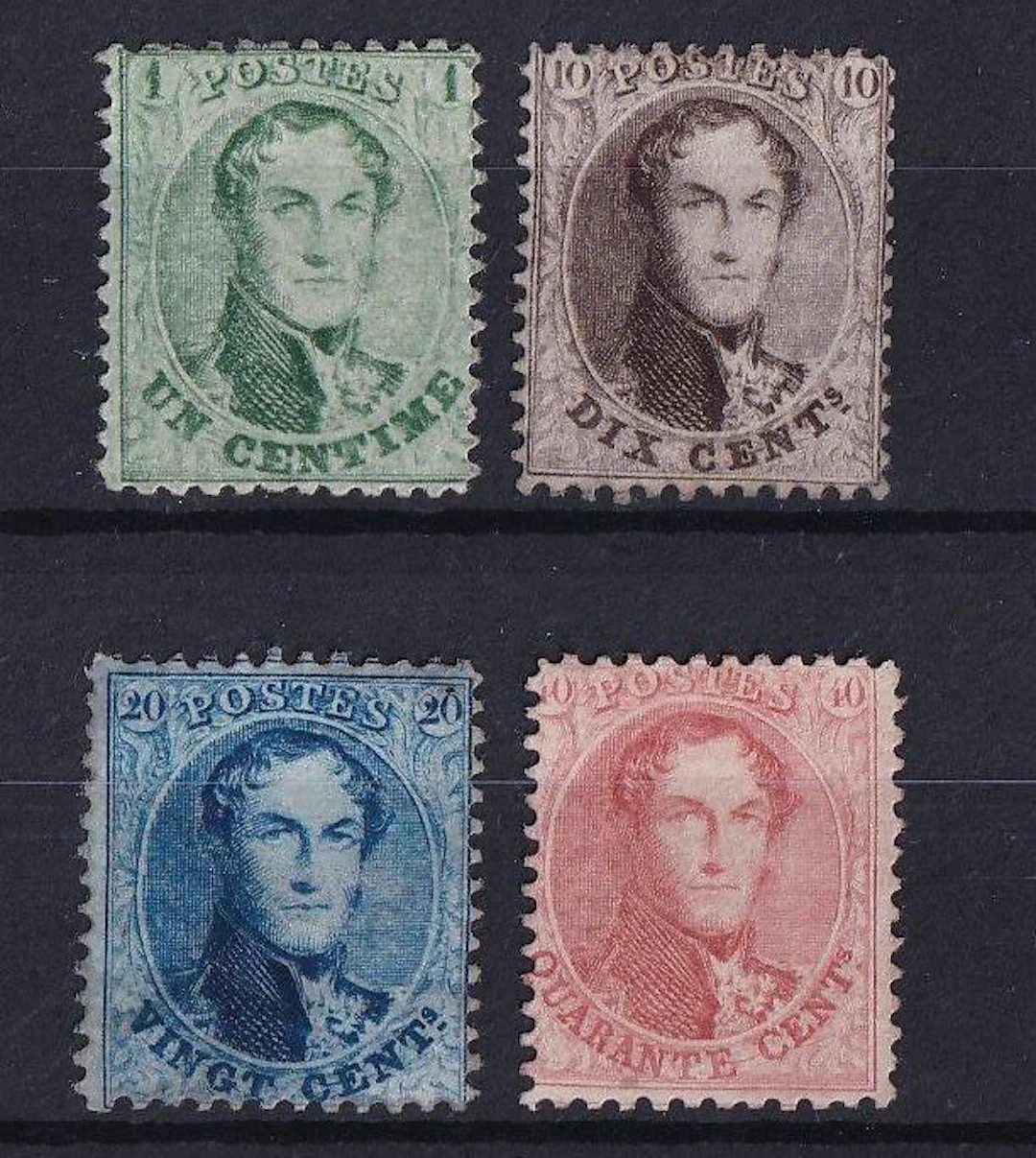 Belgium 1863 - serrated medallions 1c green