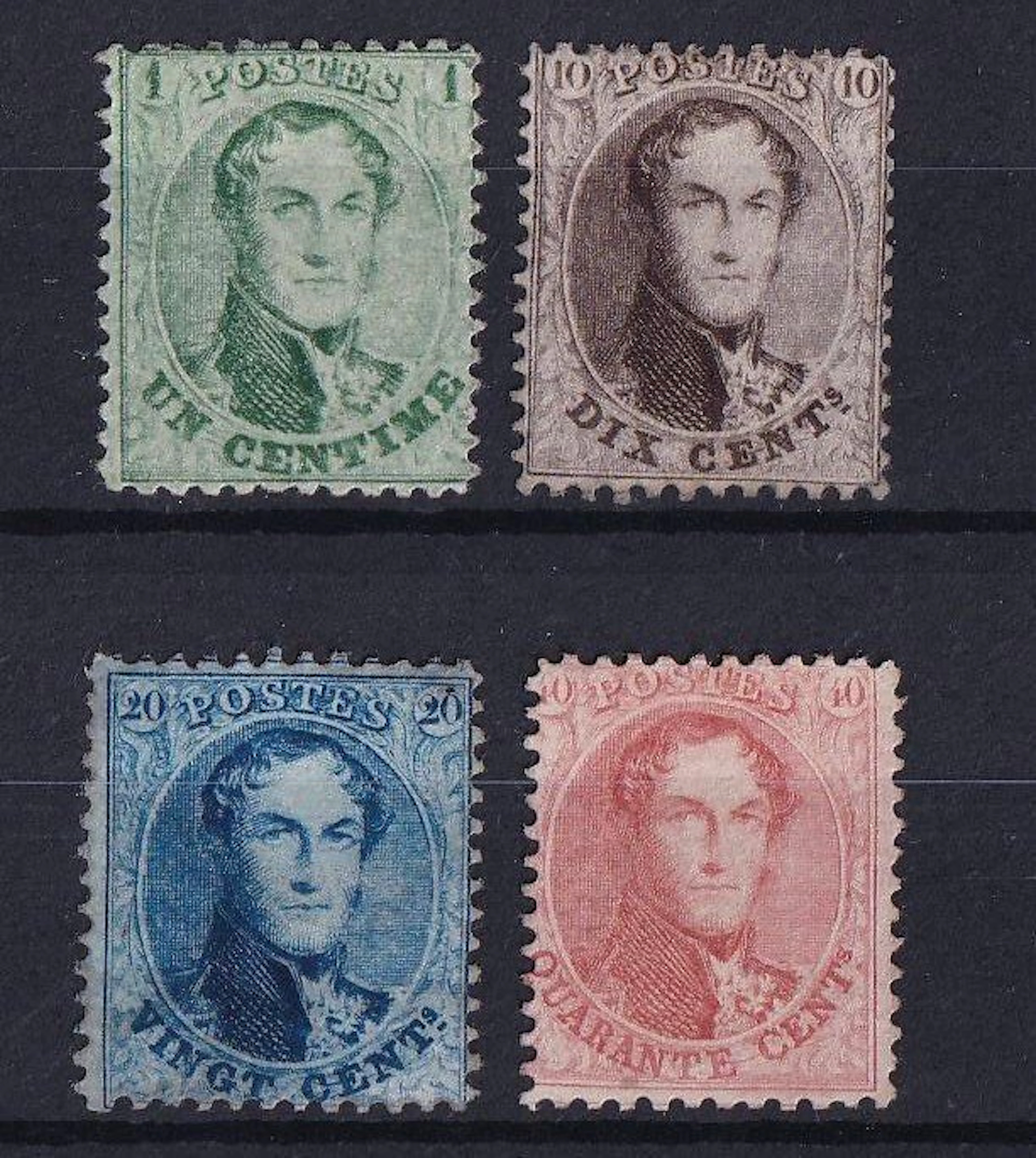 Belgium 1863 - serrated medallions 1c green