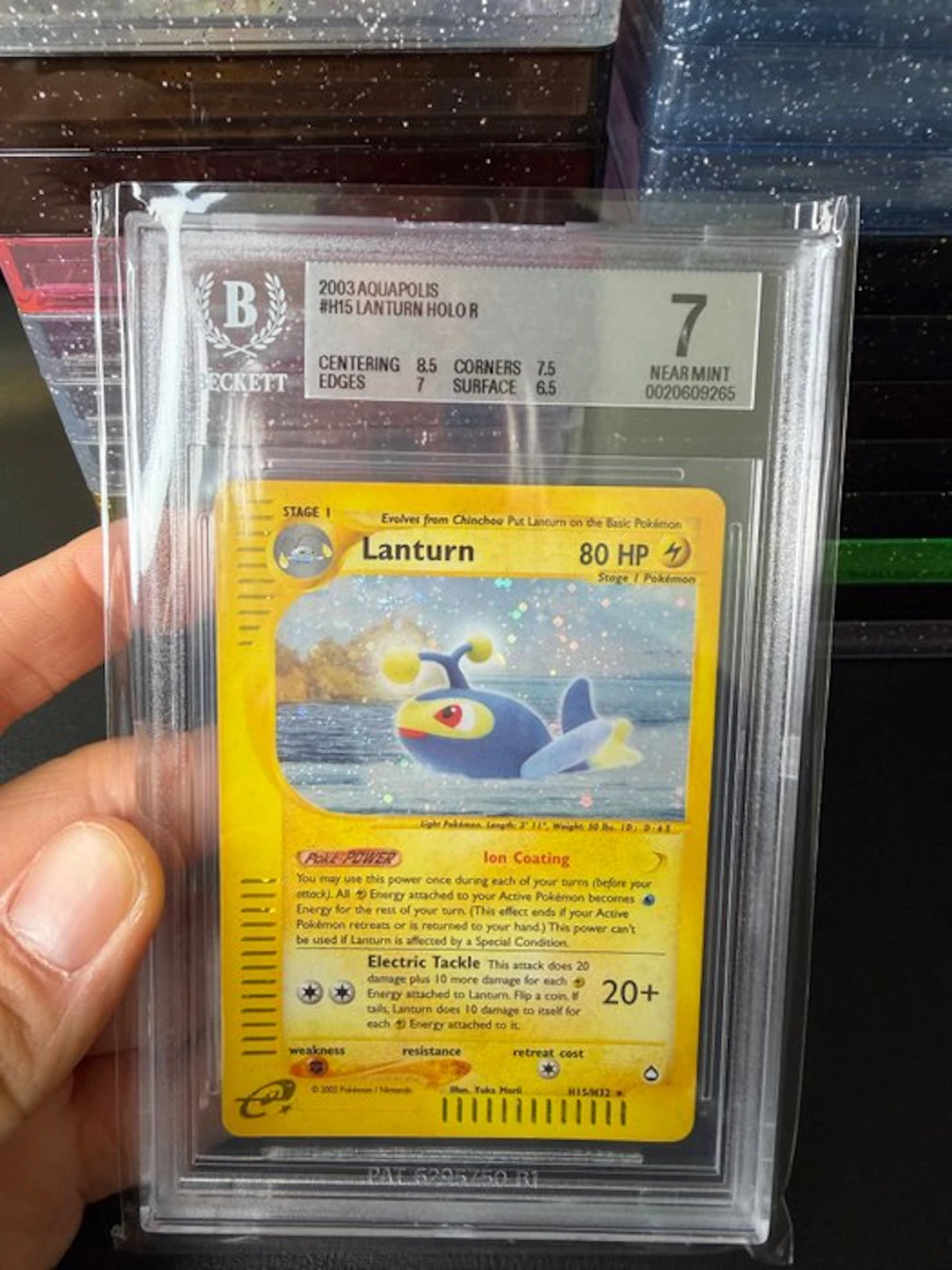 Pokémon - 1 Graded card - Lanturn H15 Foil - Beckett 7 - WOTC - Aquapolis