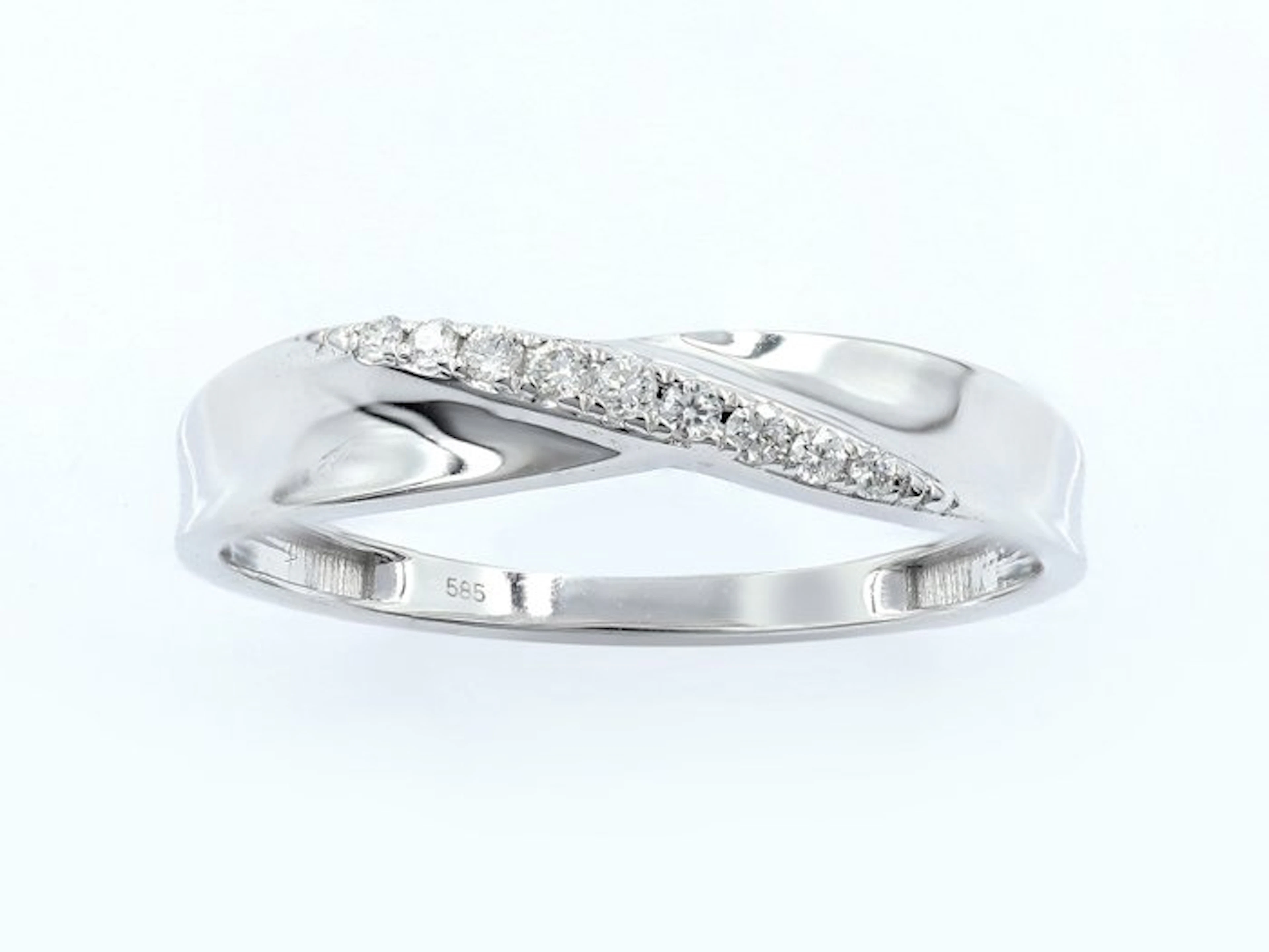 No reserve price - Ring - 14 kt. White gold - 0.08ct. tw. Diamond (Natural)