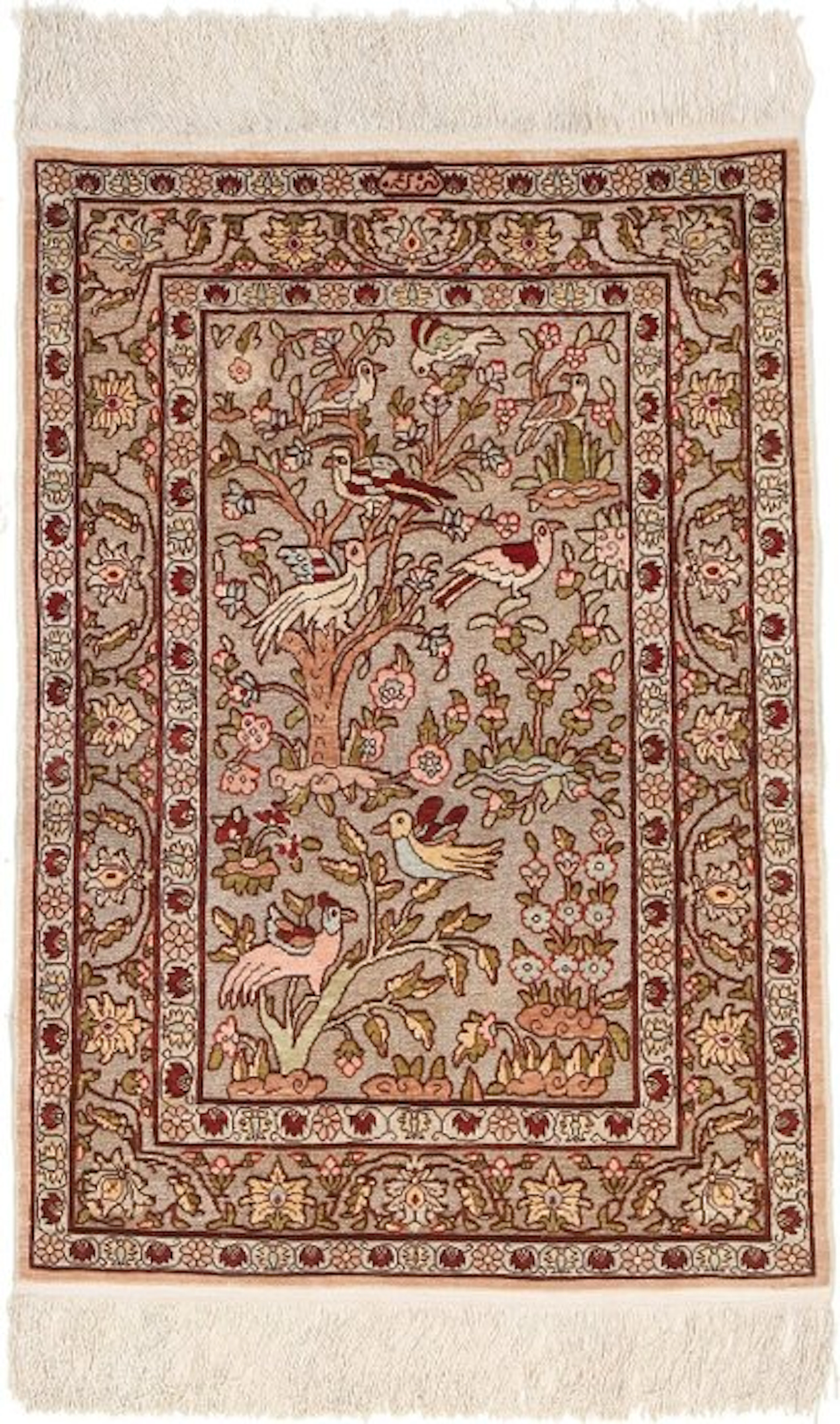 Silk Hereke Signed Carpet with Metal (Souf) - Pure Luxury ~1 Mio
