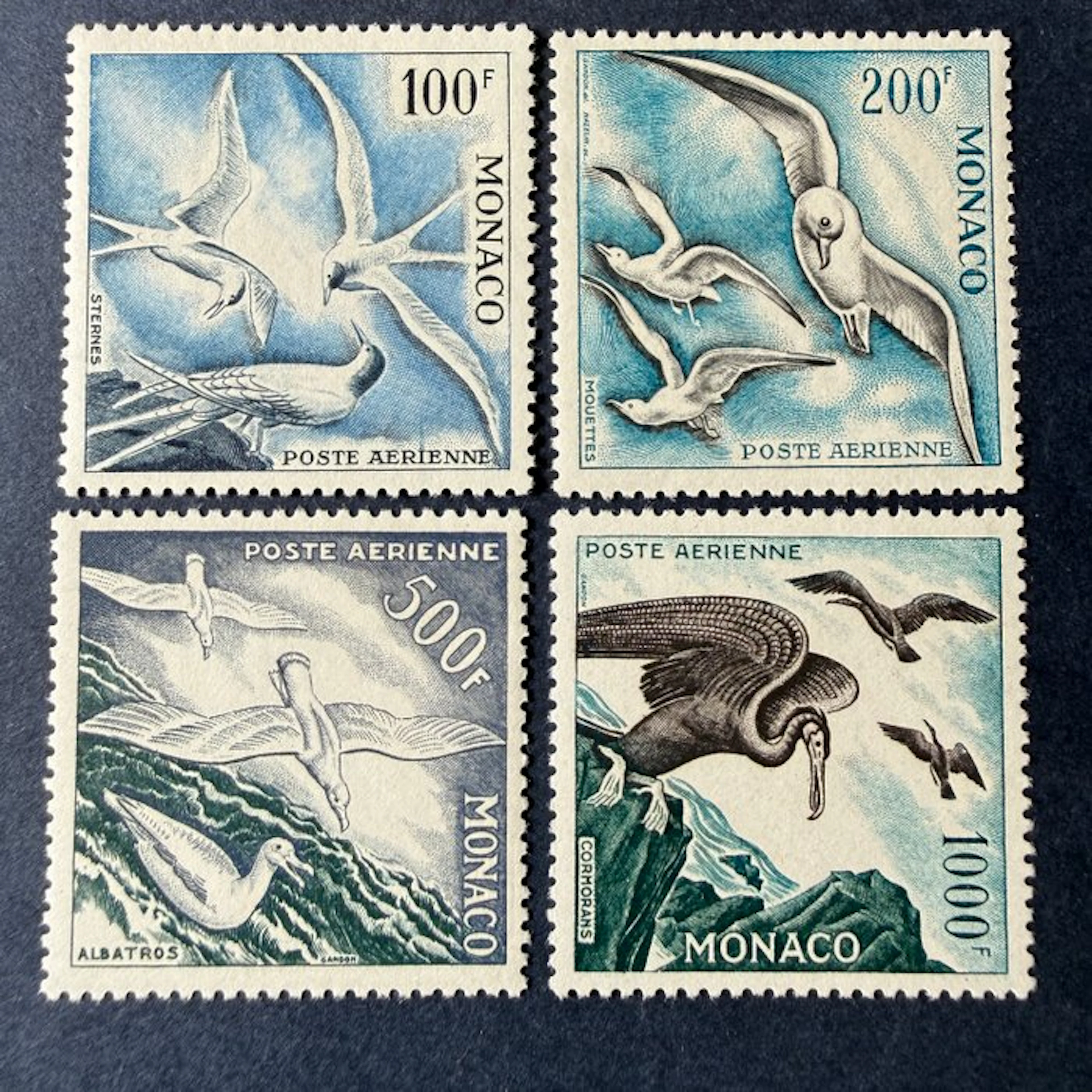 Monaco - Airmail Yvert 55/58 "Birds" mint * with hinge. Very good.