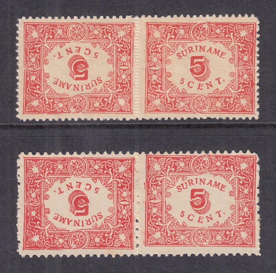 Suriname 1909 - Reprinting of auxiliary issue - NVPH 58a/59a