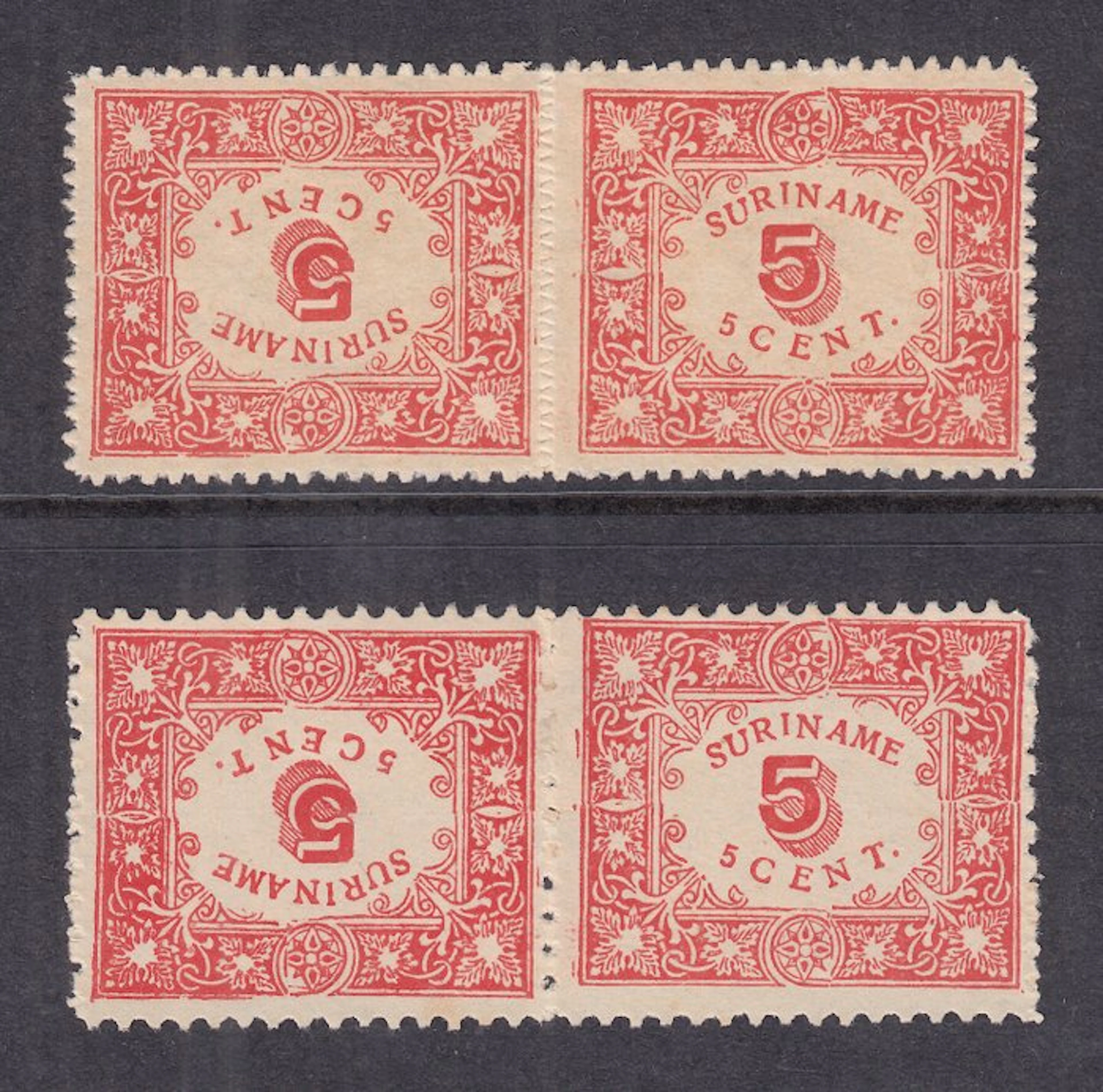 Suriname 1909 - Reprinting of auxiliary issue - NVPH 58a/59a