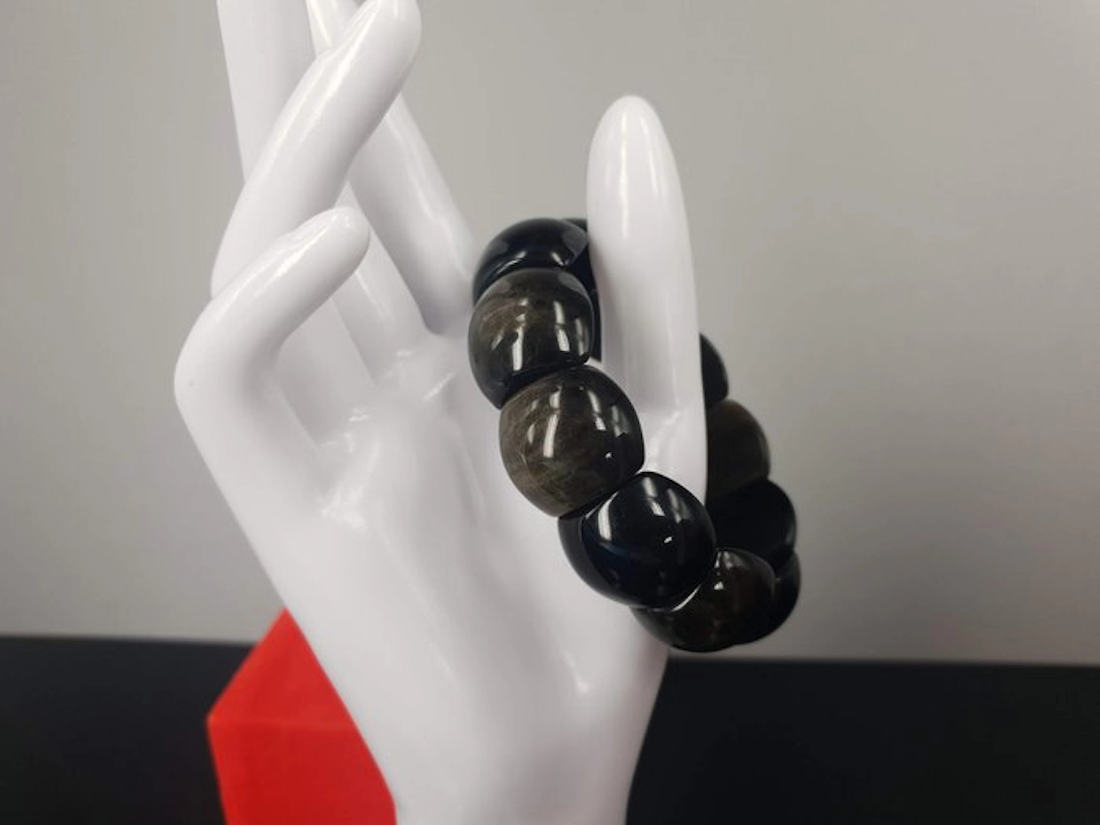 Natural Gold Sheen Obsidian Bracelets Length 16,5 cm...