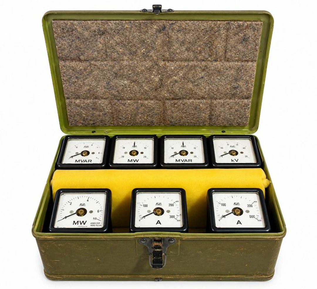 Ancien coffret militaire des ampèremètres