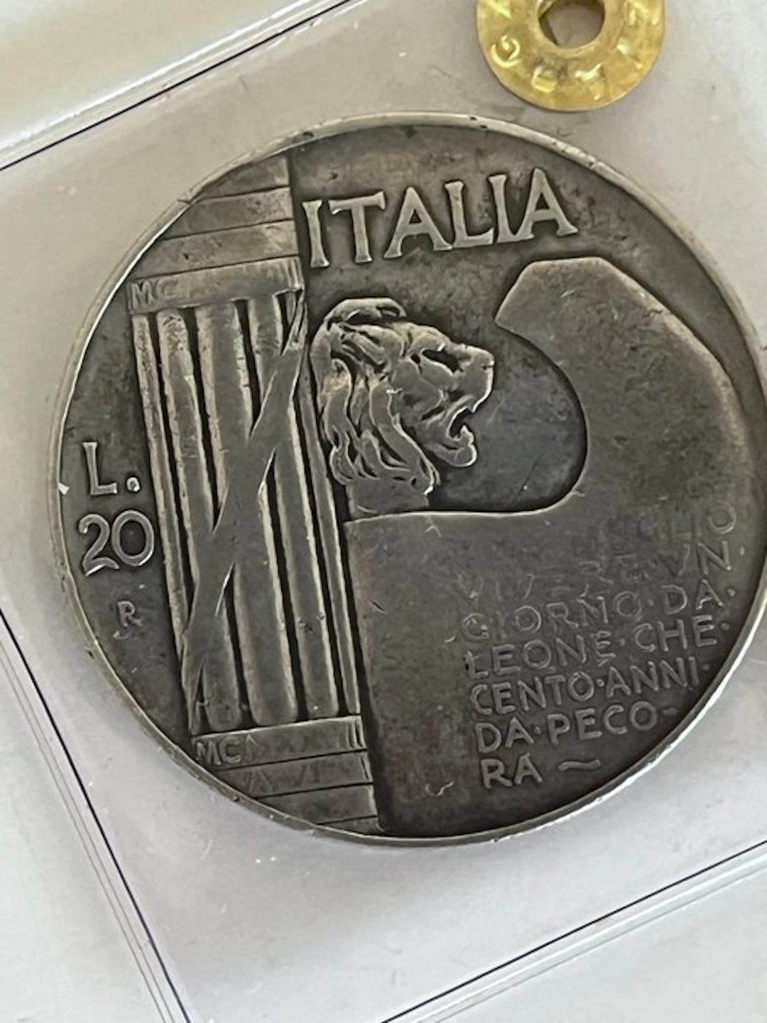 Italy. 20 Lire 1928 "Elmetto" (No reserve price)