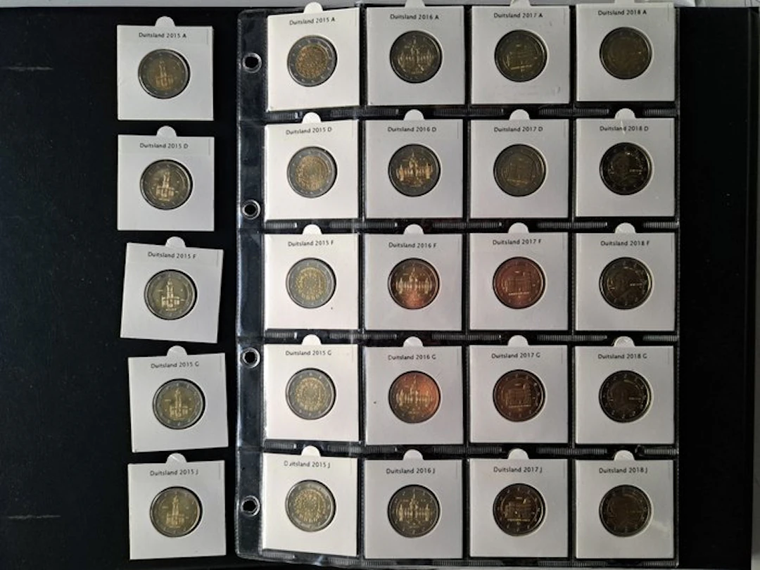 Germany. 2 Euro 2015/2018 "A,D,F,G,J" (25 coins) (No reserve price)