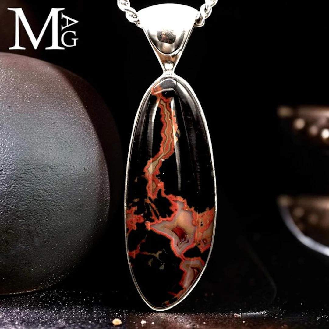 Agatized Petrified Wood Pendant Natural Fossil Wood...