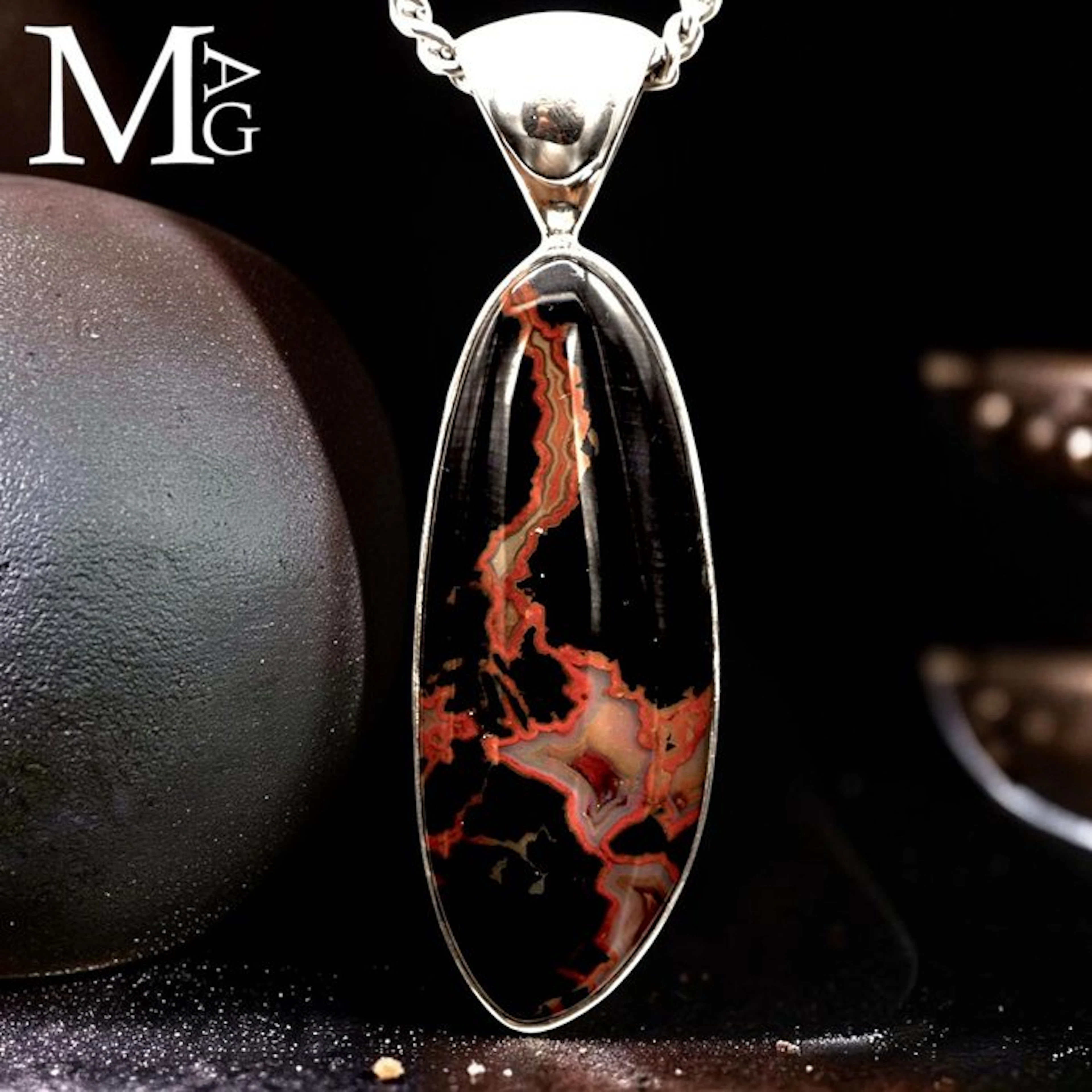 Agatized Petrified Wood Pendant Natural Fossil Wood...