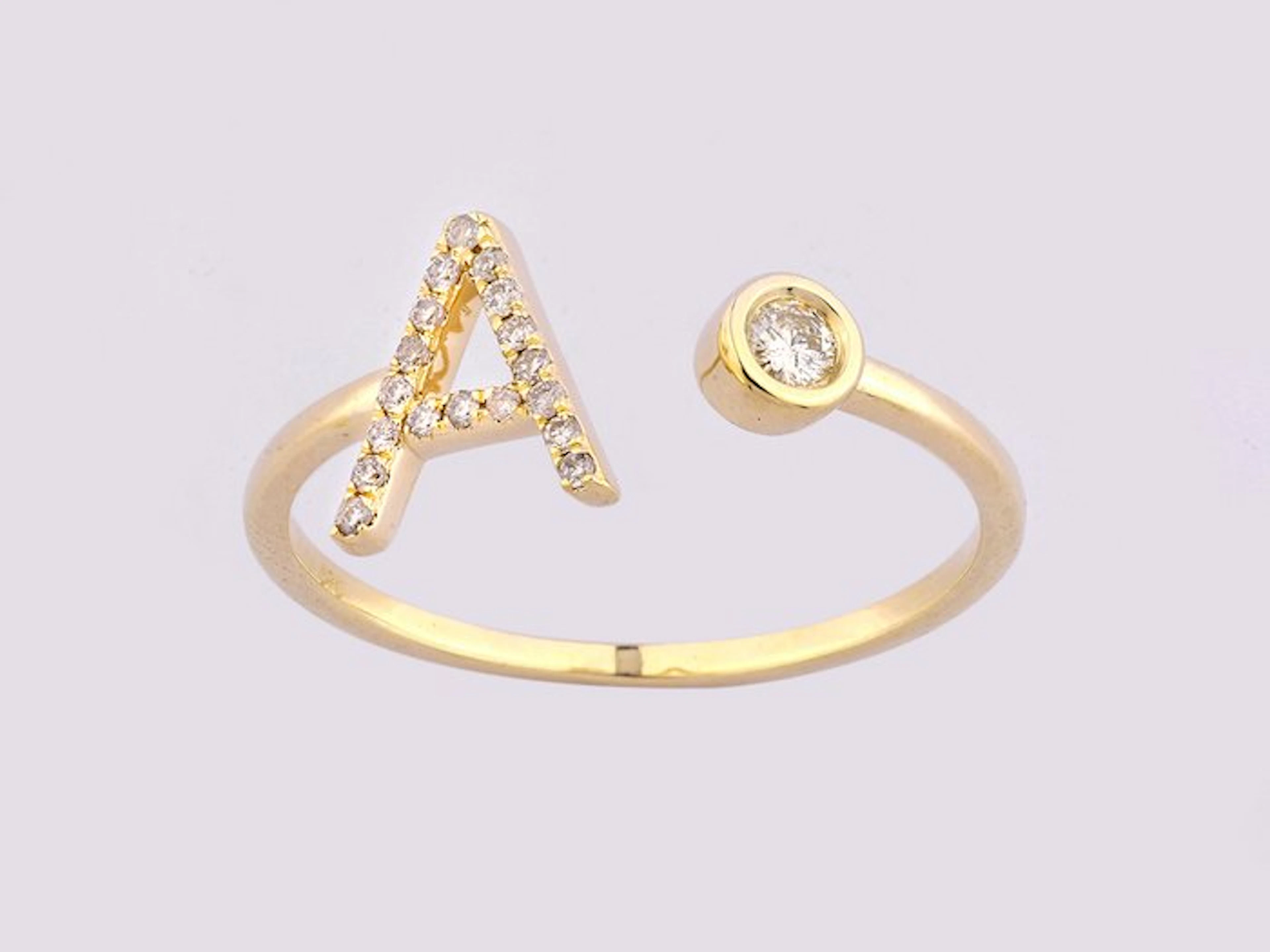 No reserve price - Ring - 14 kt. Yellow gold - 0.12ct. tw. Diamond (Natural)