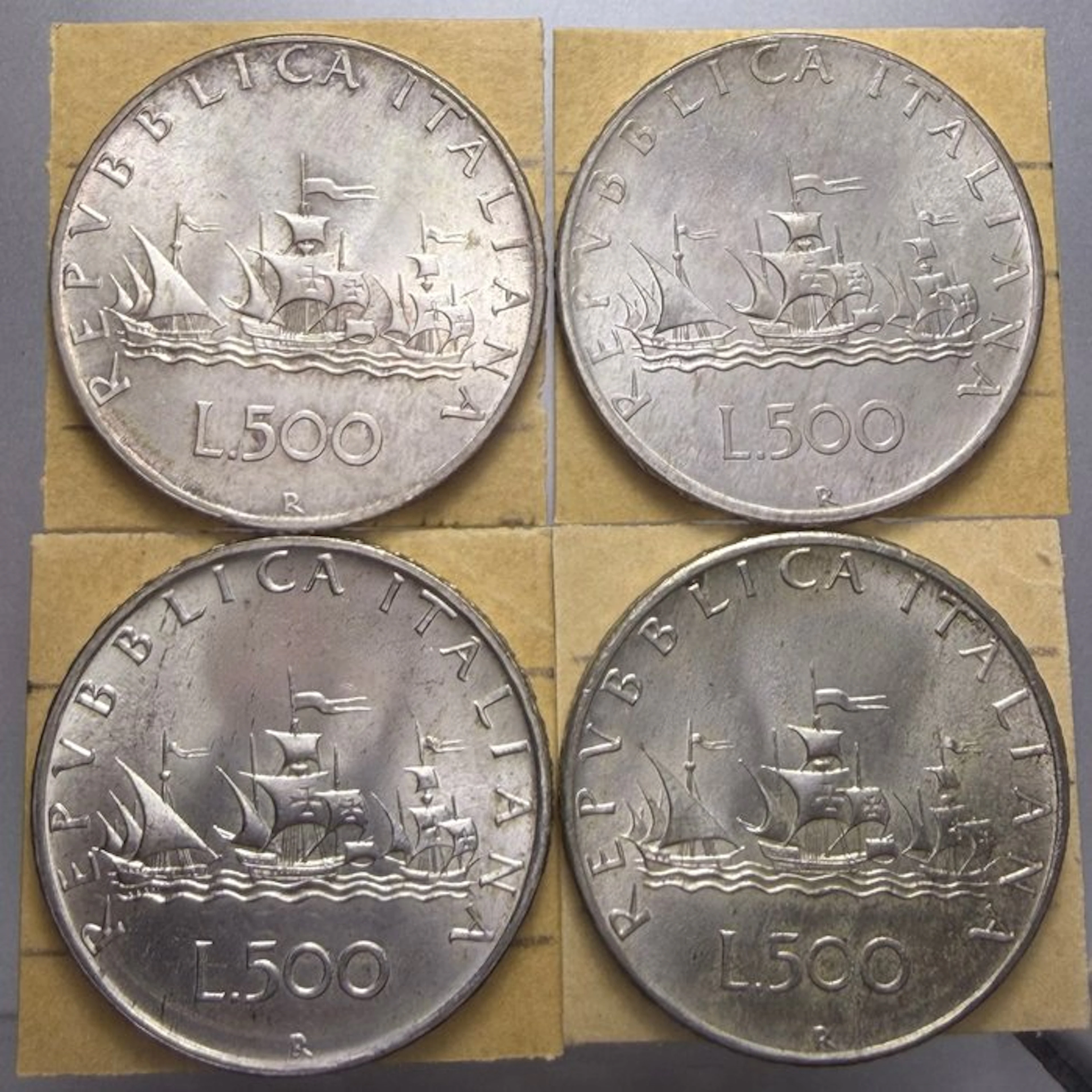 Italy, Republic 500 Lire 1958-1961 argento (4 monete) (No reserve price)