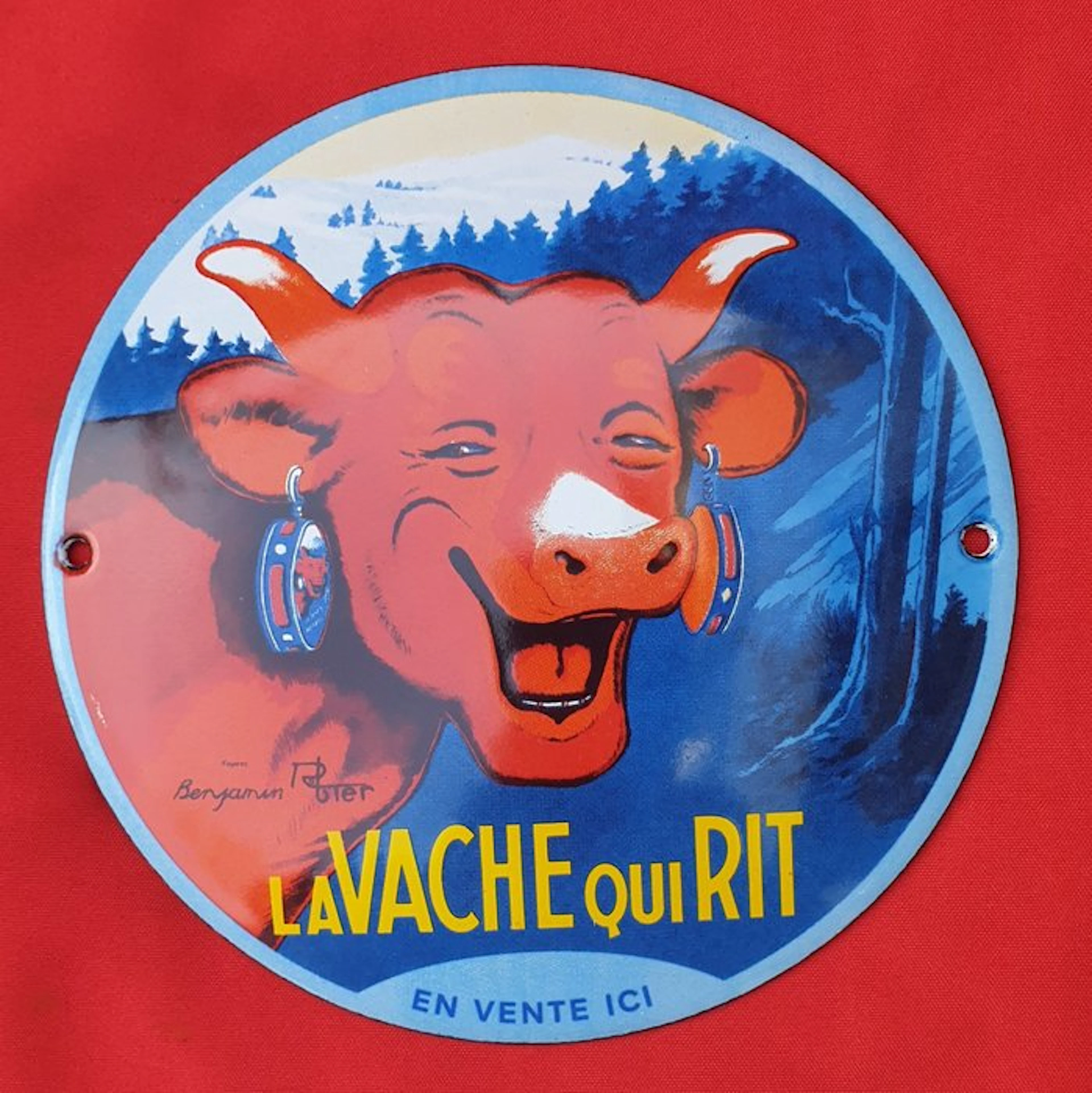 Aus einer umfangreichen Sammlung - The Laughing Cow - Enamel sign - Metal