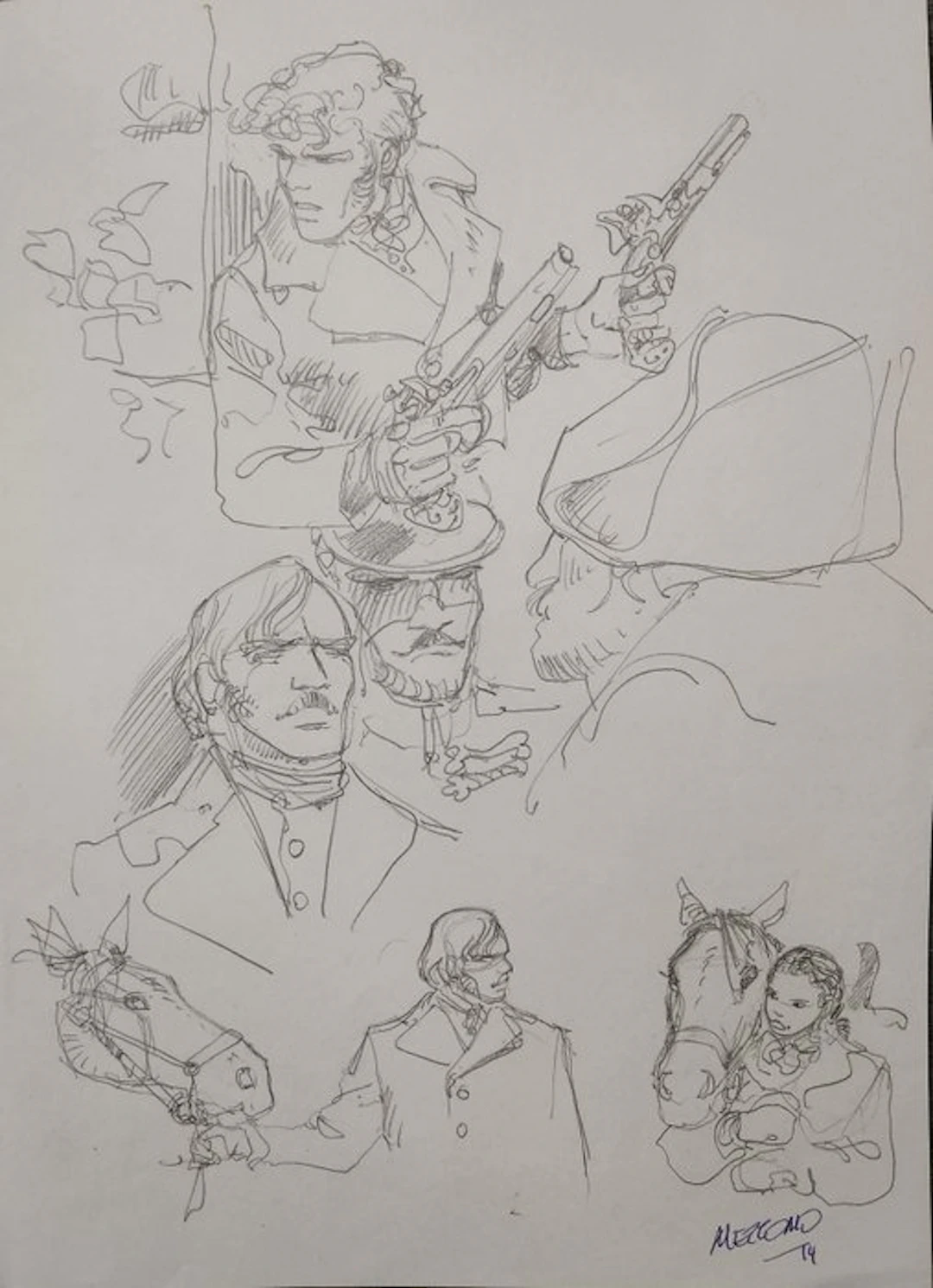 Gilles Mezzomo - 1 Original drawing - Les fleury Nadal - 2014