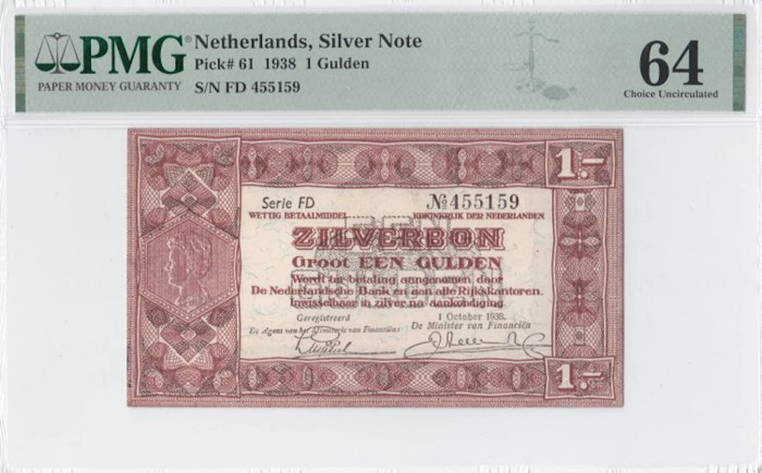Netherlands. - 1 Gulden - 1938 - Zilverbon - Pick 61 (No reserve price)