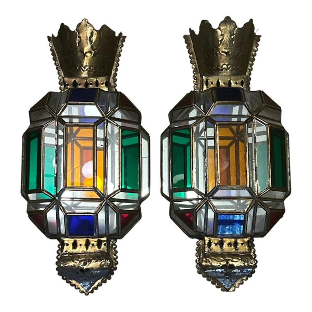 Manifattura spagnola - Wall sconce (2) - Andalusian lantern - Glass