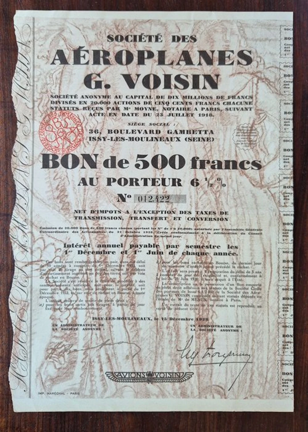 France. 500 francs - 1928 - Soc