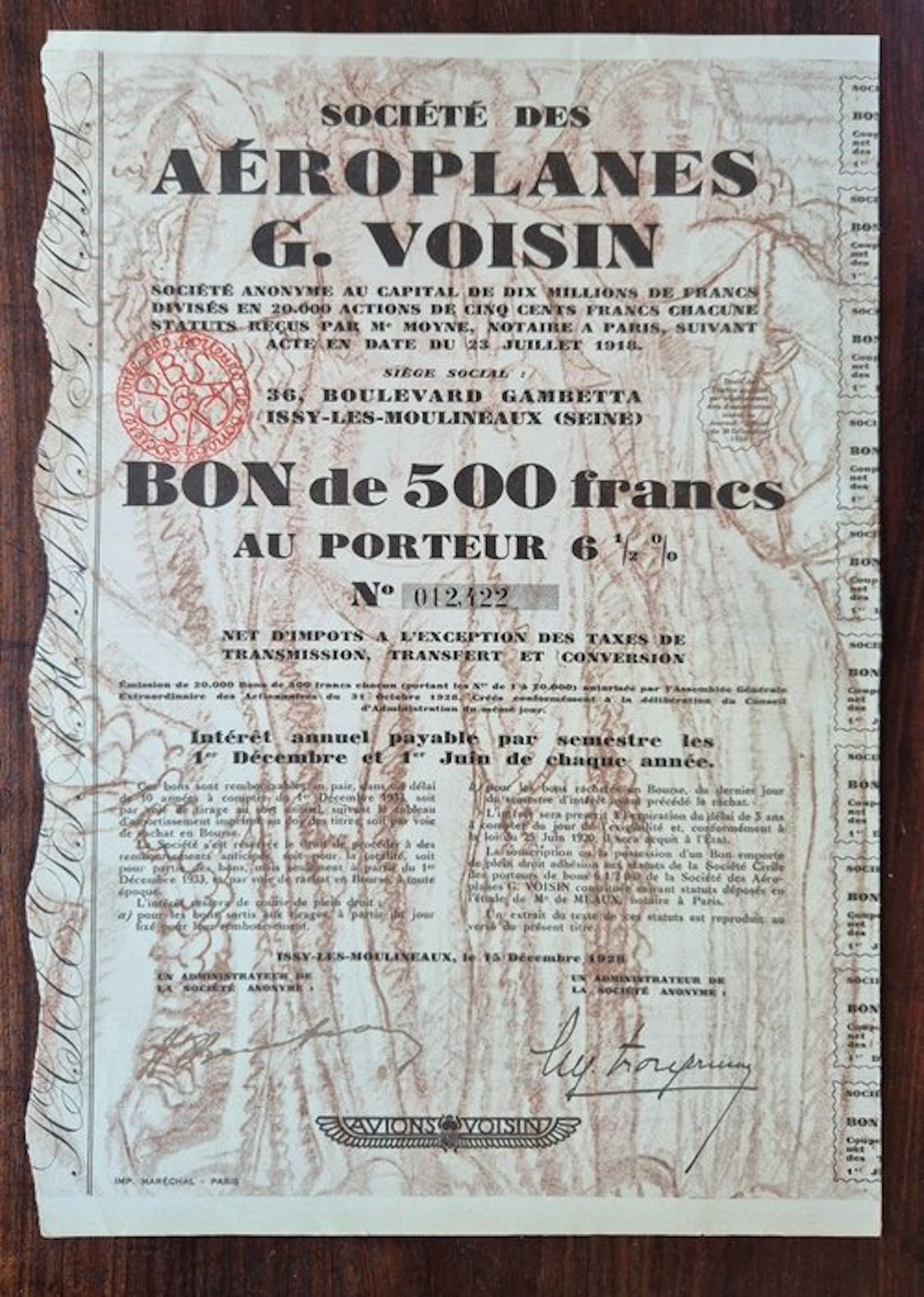 France. 500 francs - 1928 - Soc