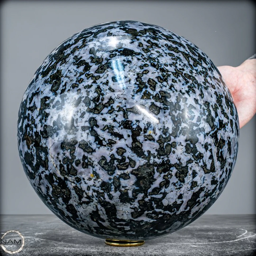 Natural Merlinit-Gabro ball of the highest quality 18.8...