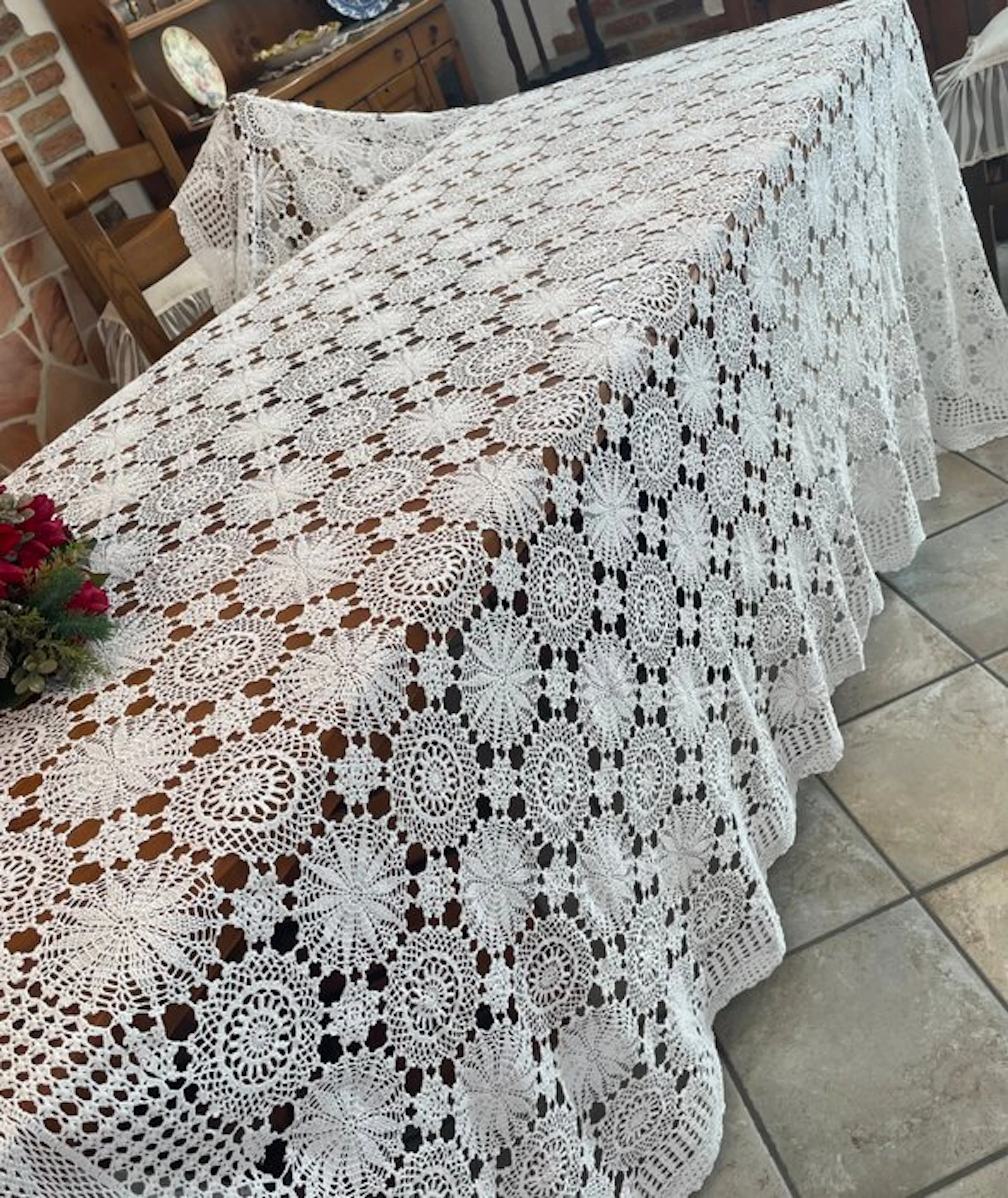 lavorazione traforata - Embroidery - 2.6 cm - 2.3 cm - tablecloth