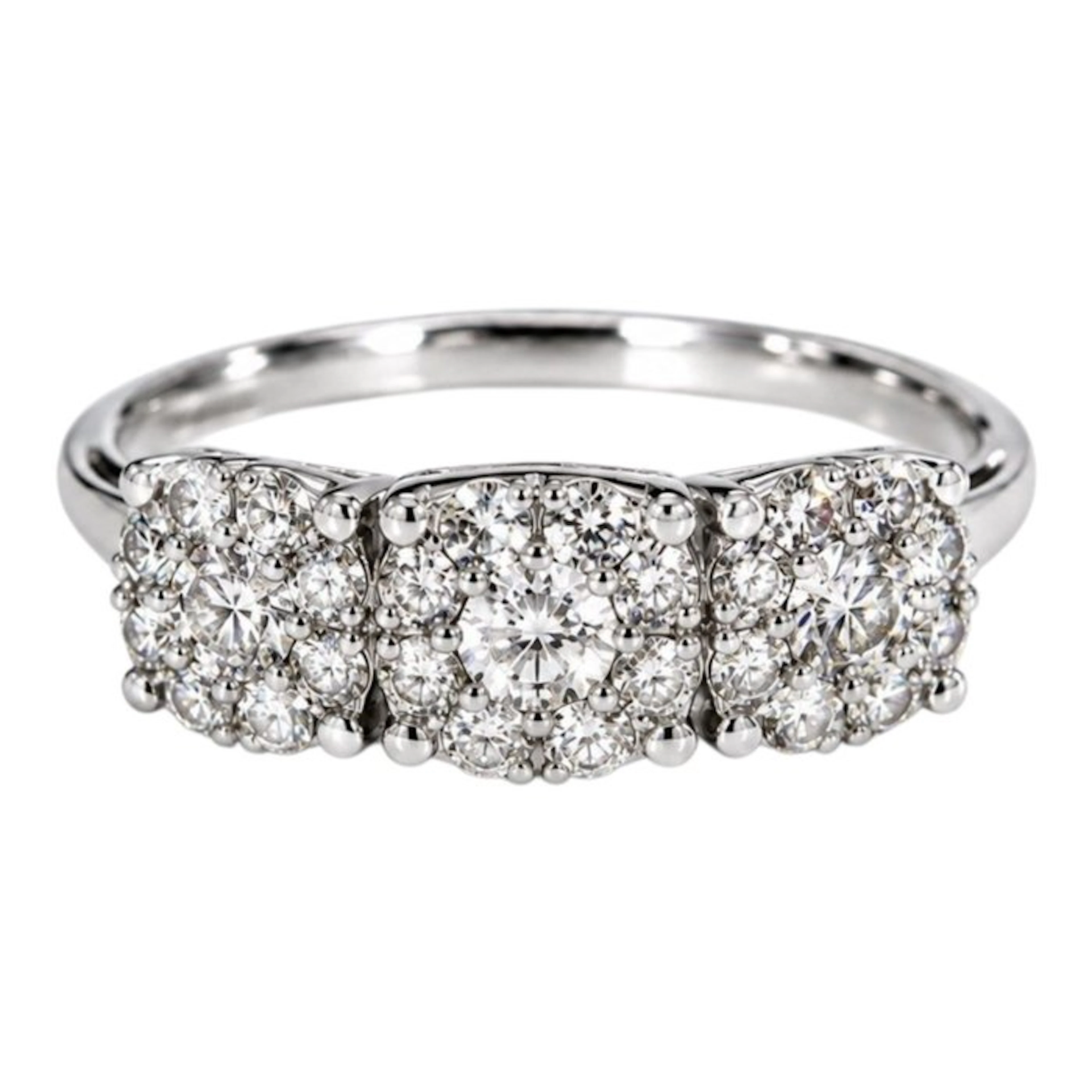 Ring - 18 kt. White gold - 1.39ct. tw. Diamond (Natural) - Made in Italy
