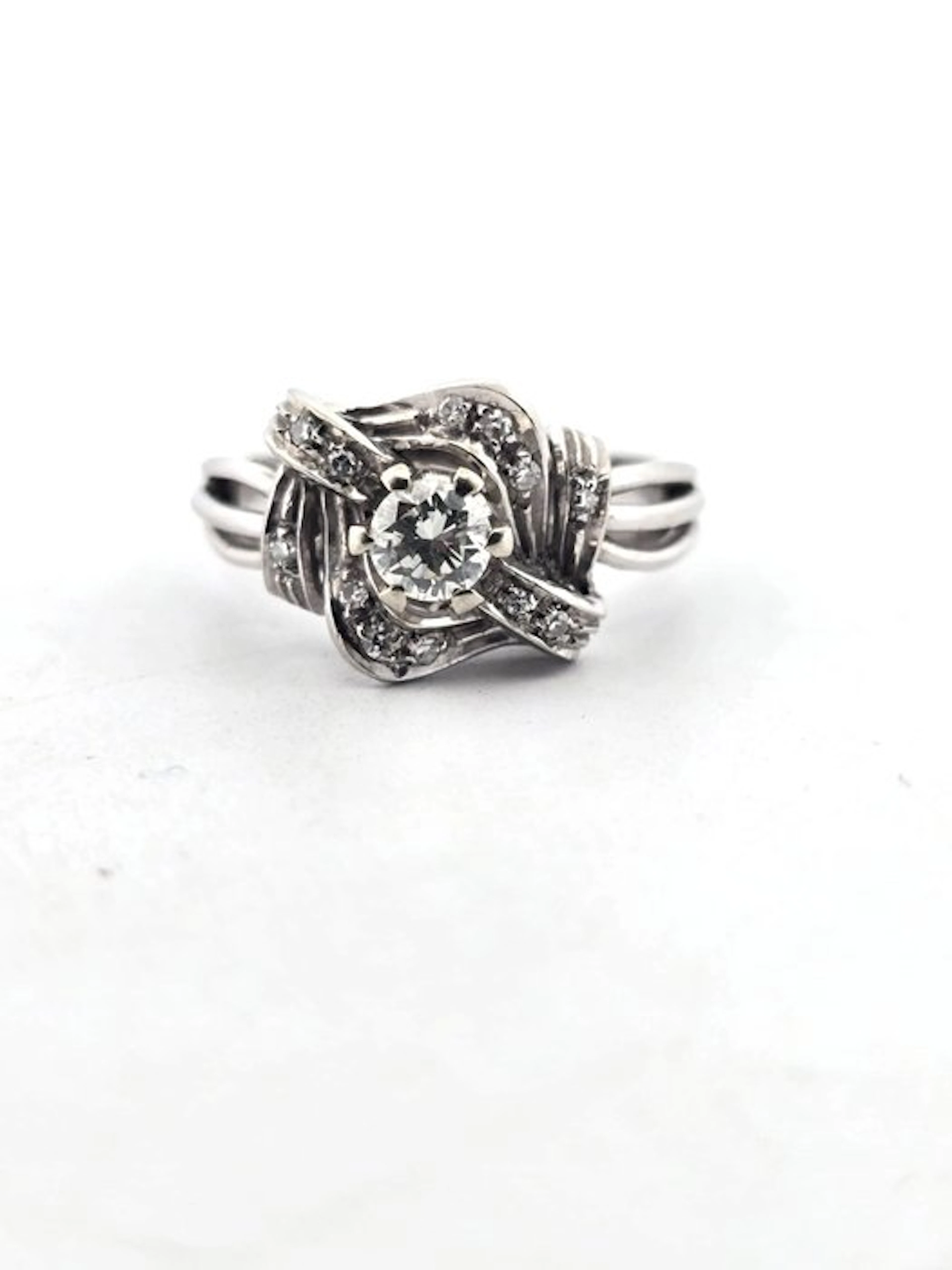 Ring - 18 kt. White gold - 0.57ct. tw. Diamond (Natural) - Diamond