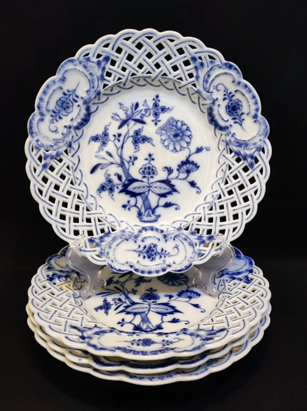 Meissen - Plate (4) - Ø 20,8 cm 4er Set überwiegend...
