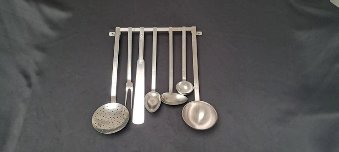 Gero Zilmeta - Wall shelf unit (8) - Stainless steel - kitchen spoon rack
