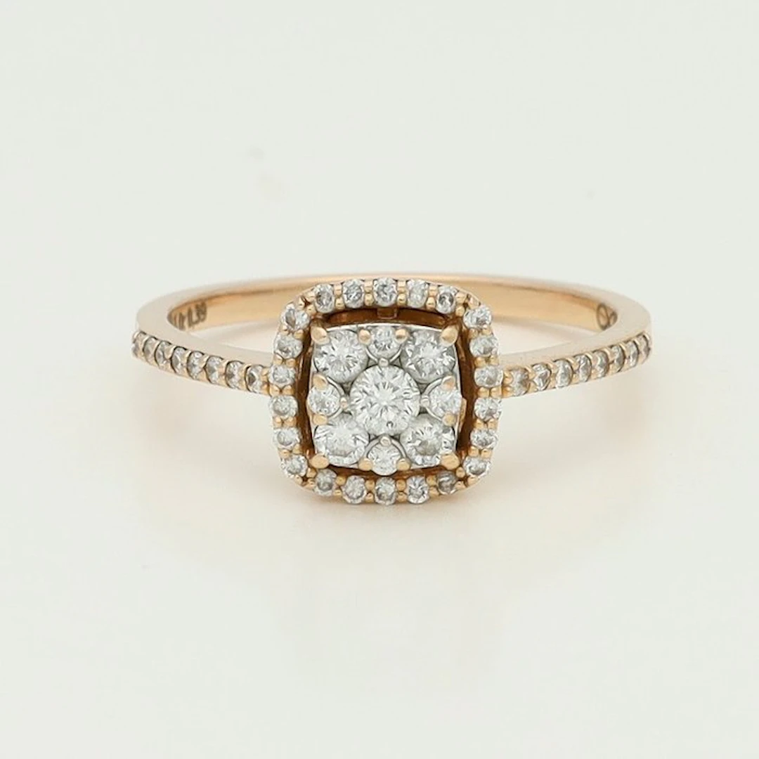 Ring - 14 kt. Rose gold Diamond (Natural)